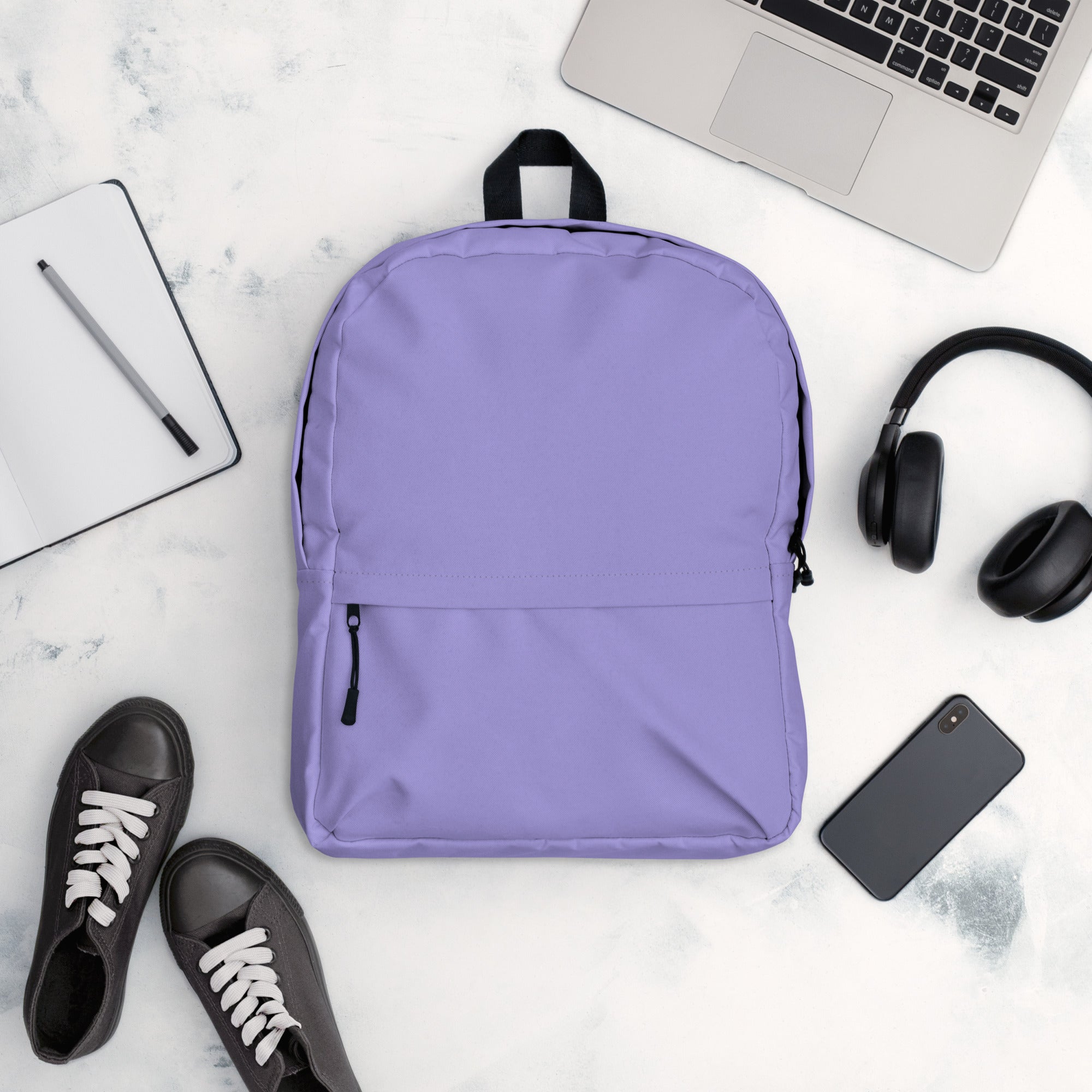 Preppy Plain Purple Lightweight Womens School Travel Backpack