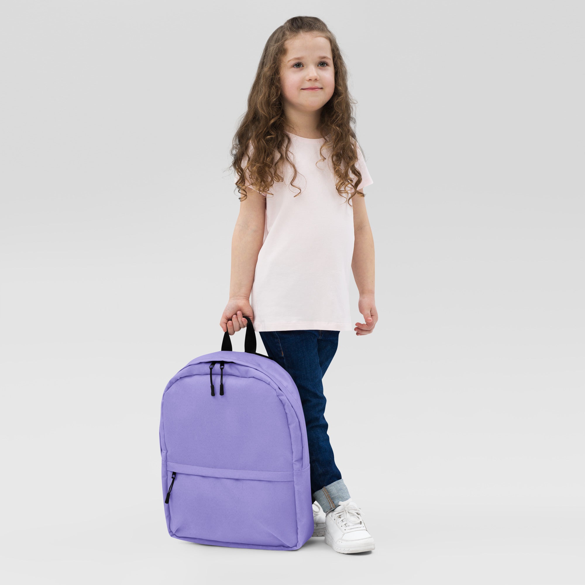 Preppy Plain Purple Lightweight Womens School Travel Backpack