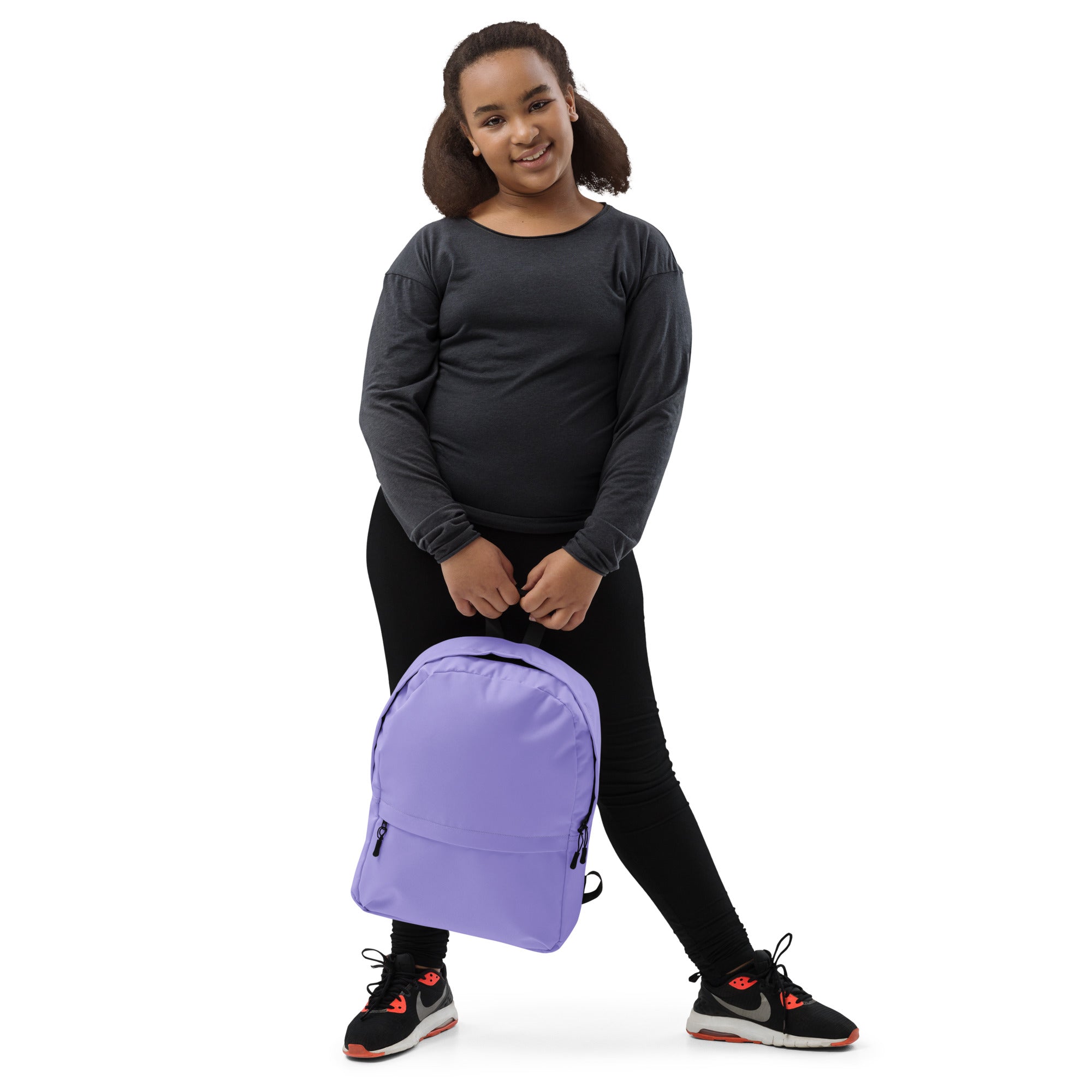 Preppy Plain Purple Lightweight Womens School Travel Backpack