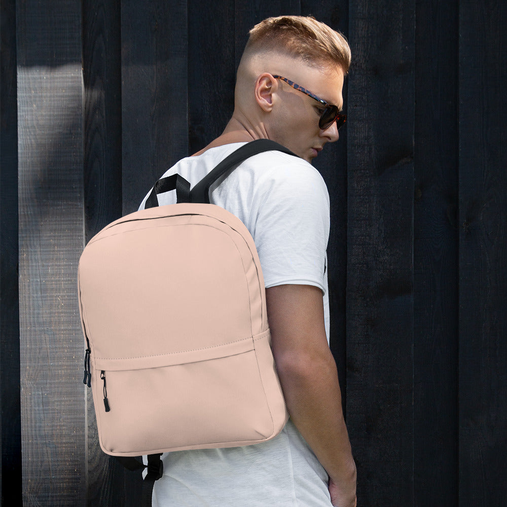 Minimal Plain Beige Color Womens Lightweight Fashion Backpack