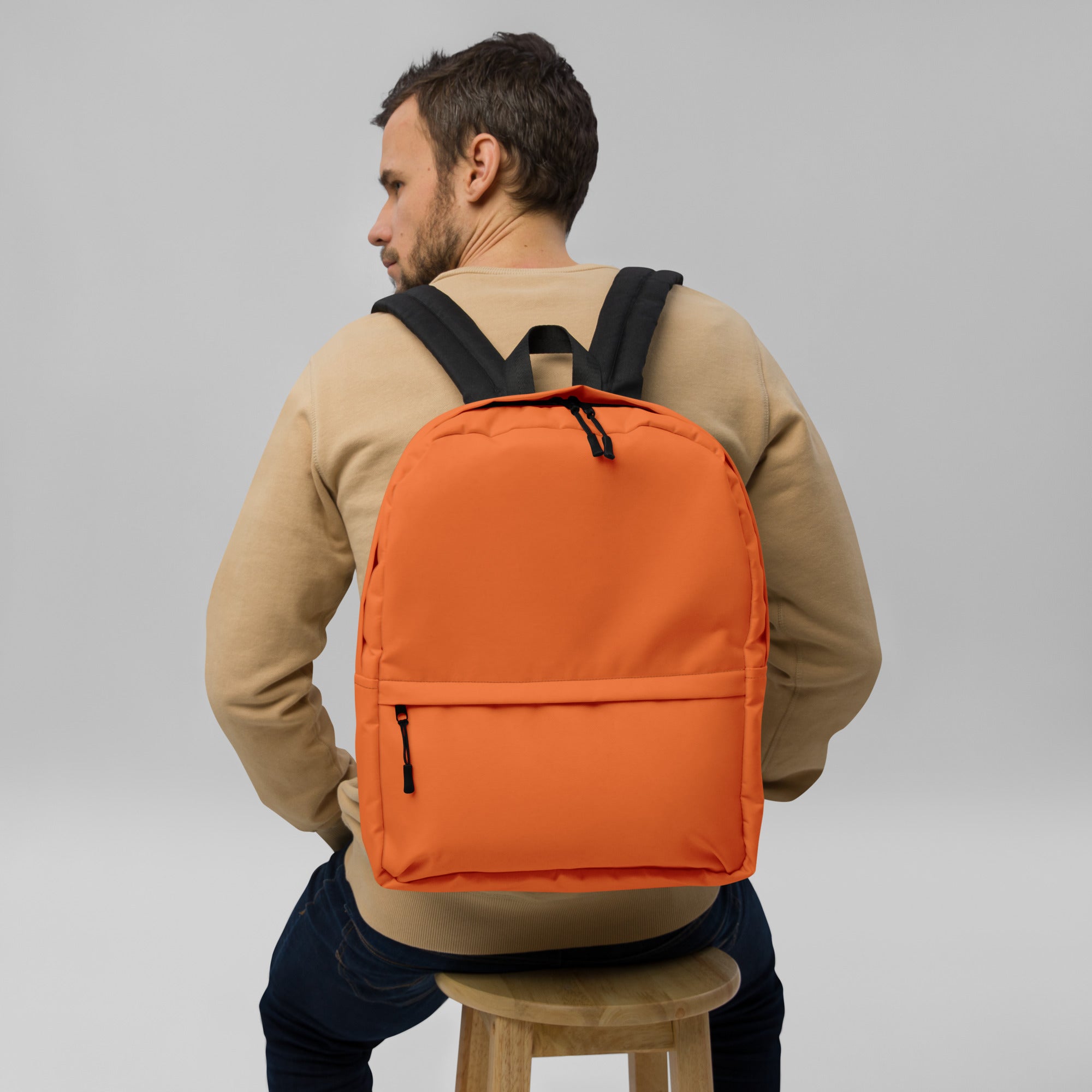Cute Lightweight Solid Orange Color Backpack for School