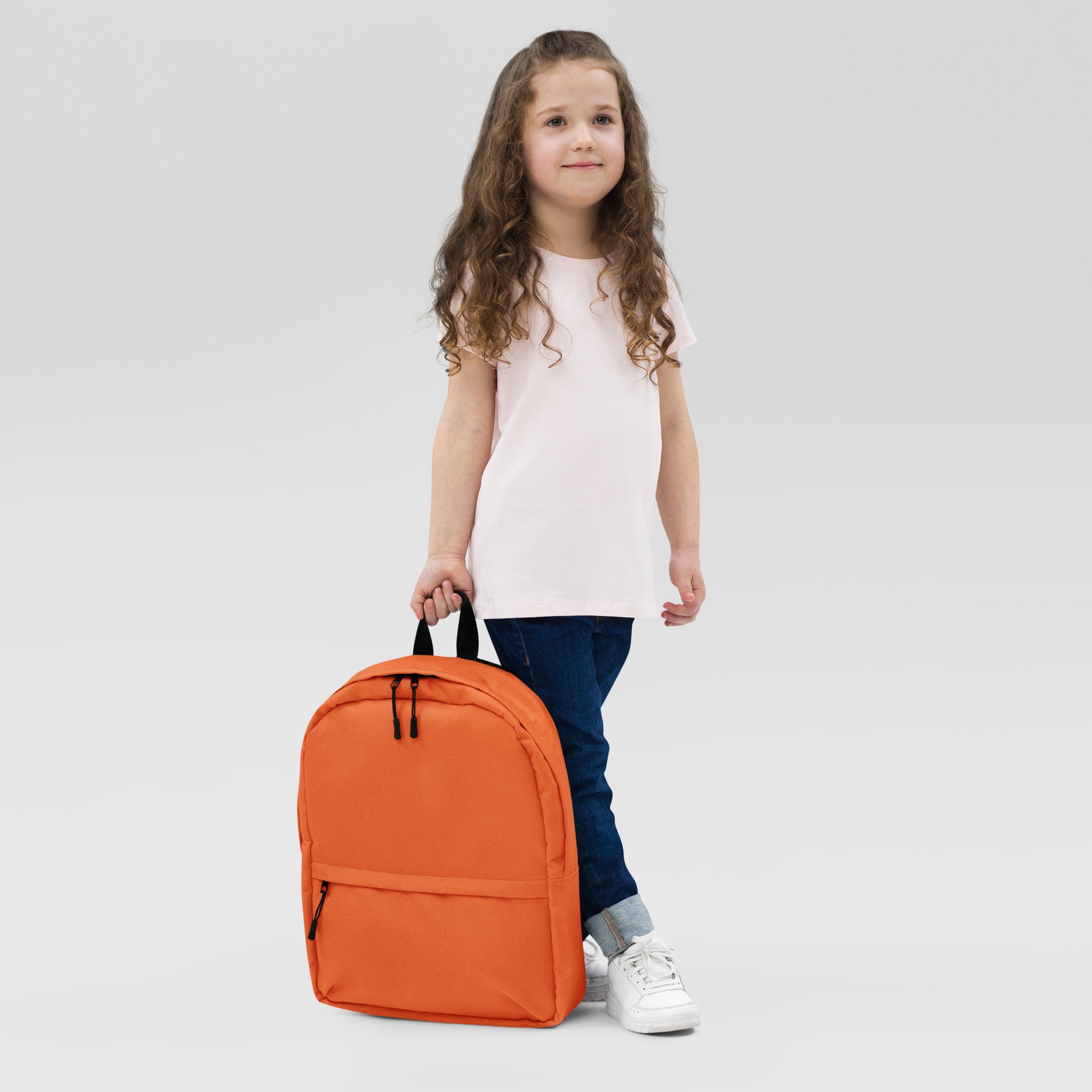 Cute Lightweight Solid Orange Color Backpack for School