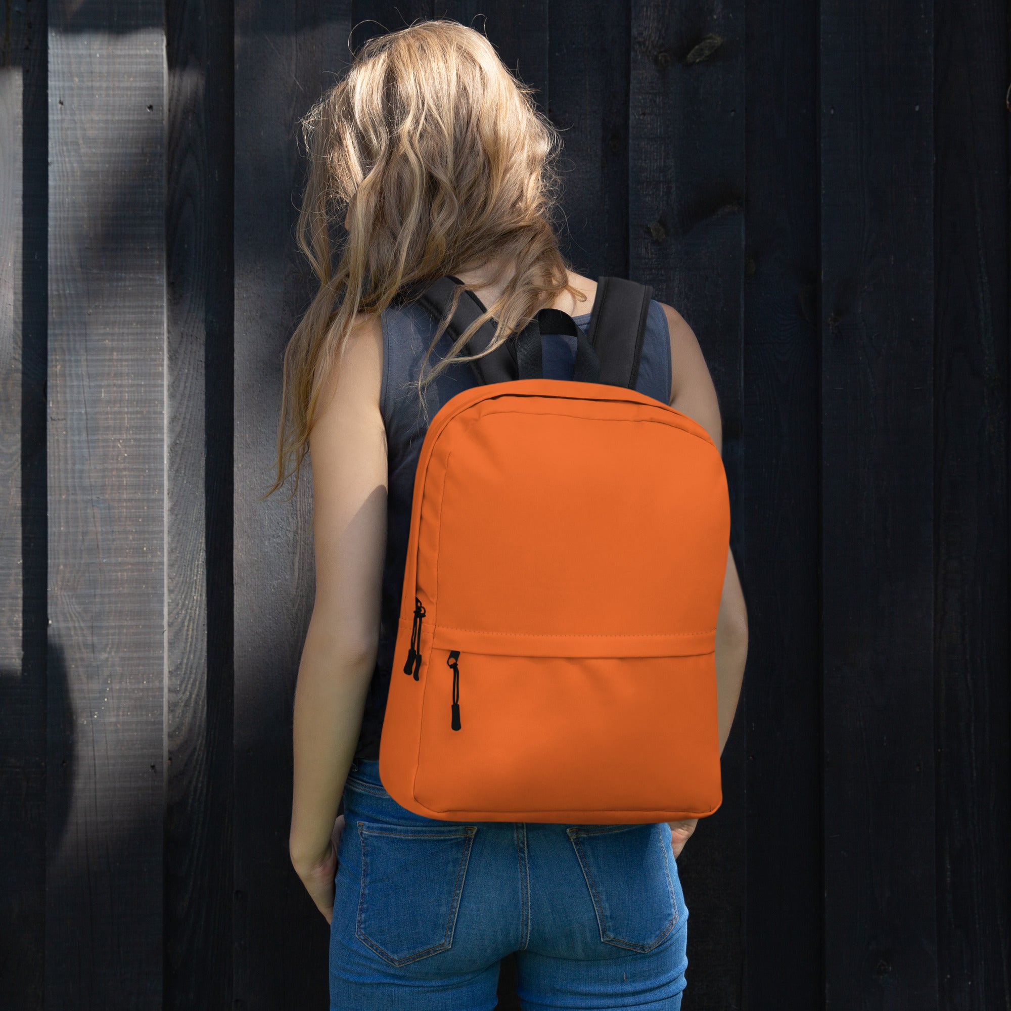 Cute Lightweight Solid Orange Color Backpack for School