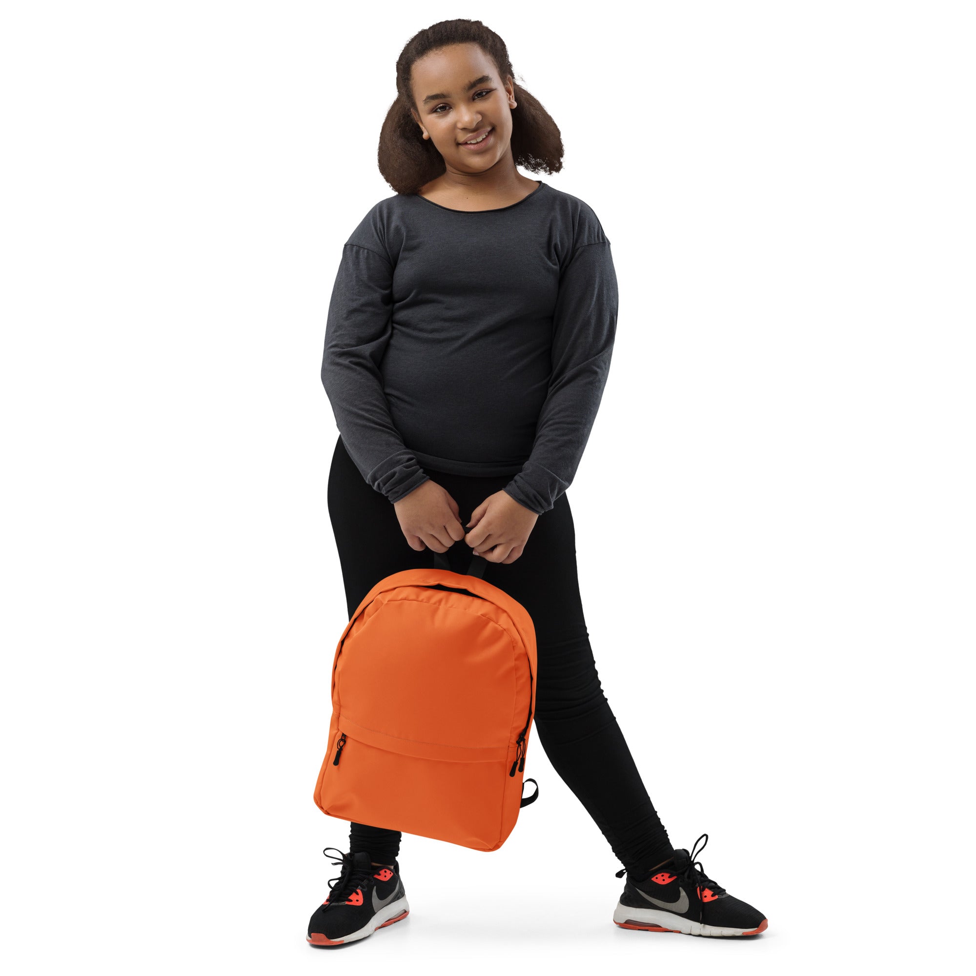 Cute Lightweight Solid Orange Color Backpack for School