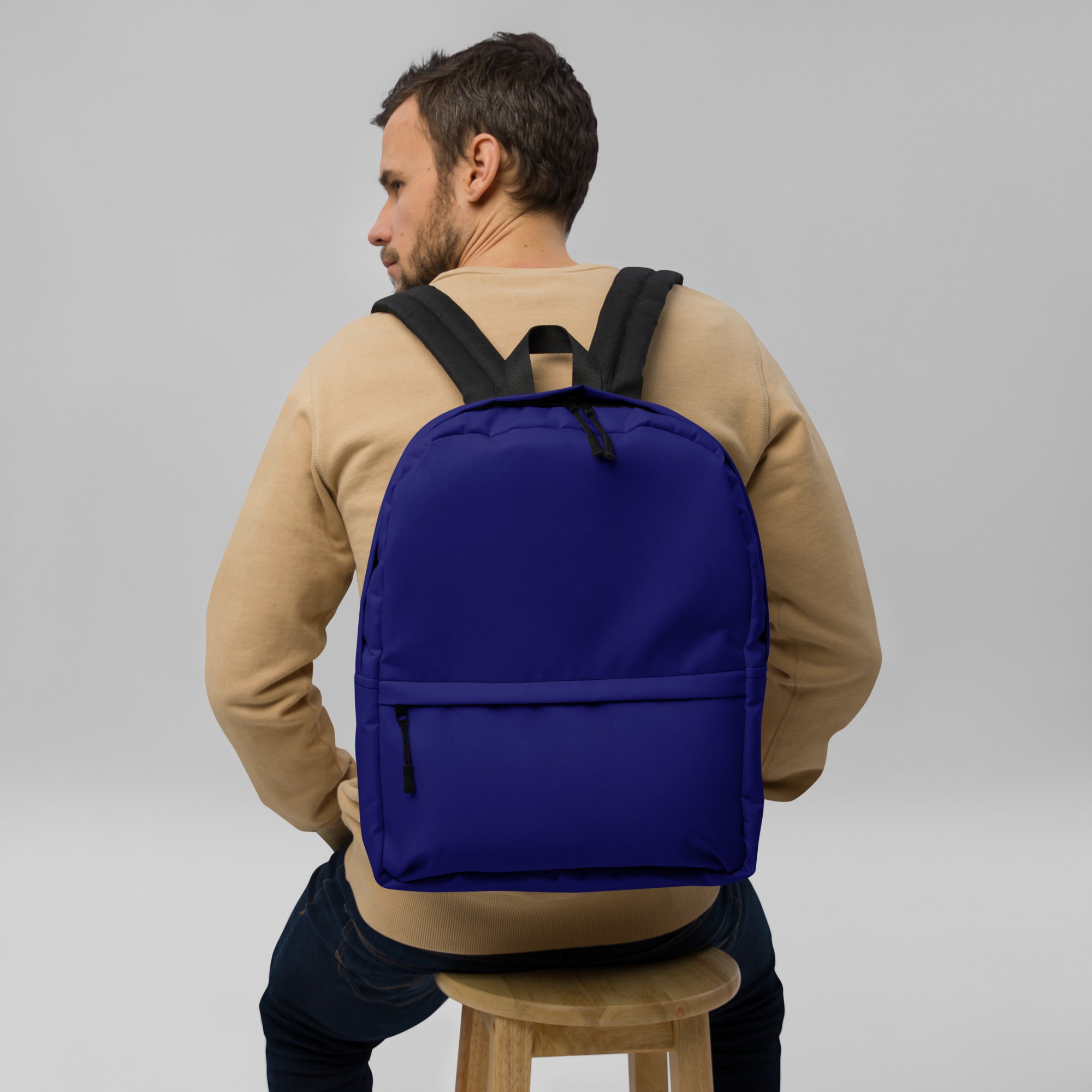 Cute Lightweight Solid Navy Blue Color Backpack for School