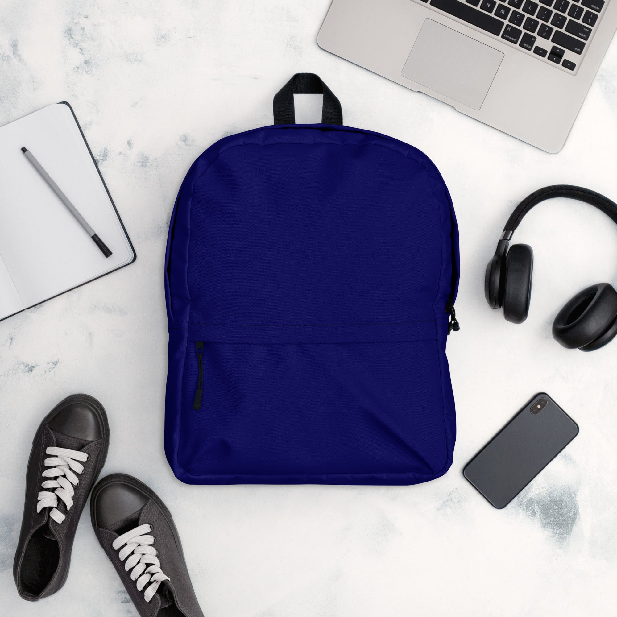 Cute Lightweight Solid Navy Blue Color Backpack for School