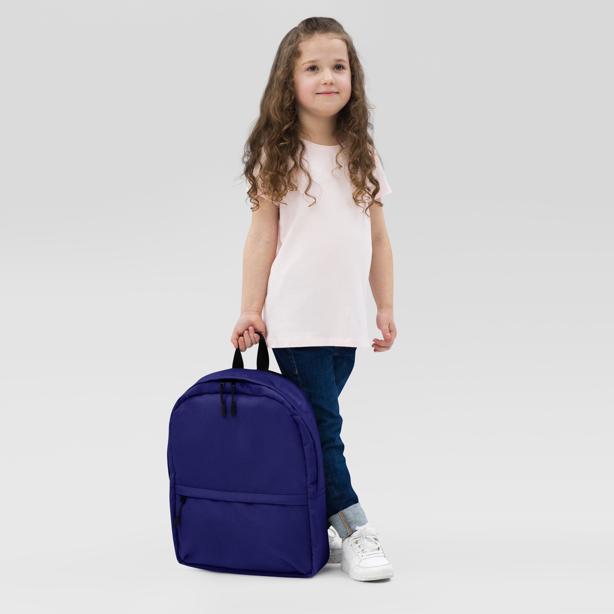 Cute Lightweight Solid Navy Blue Color Backpack for School