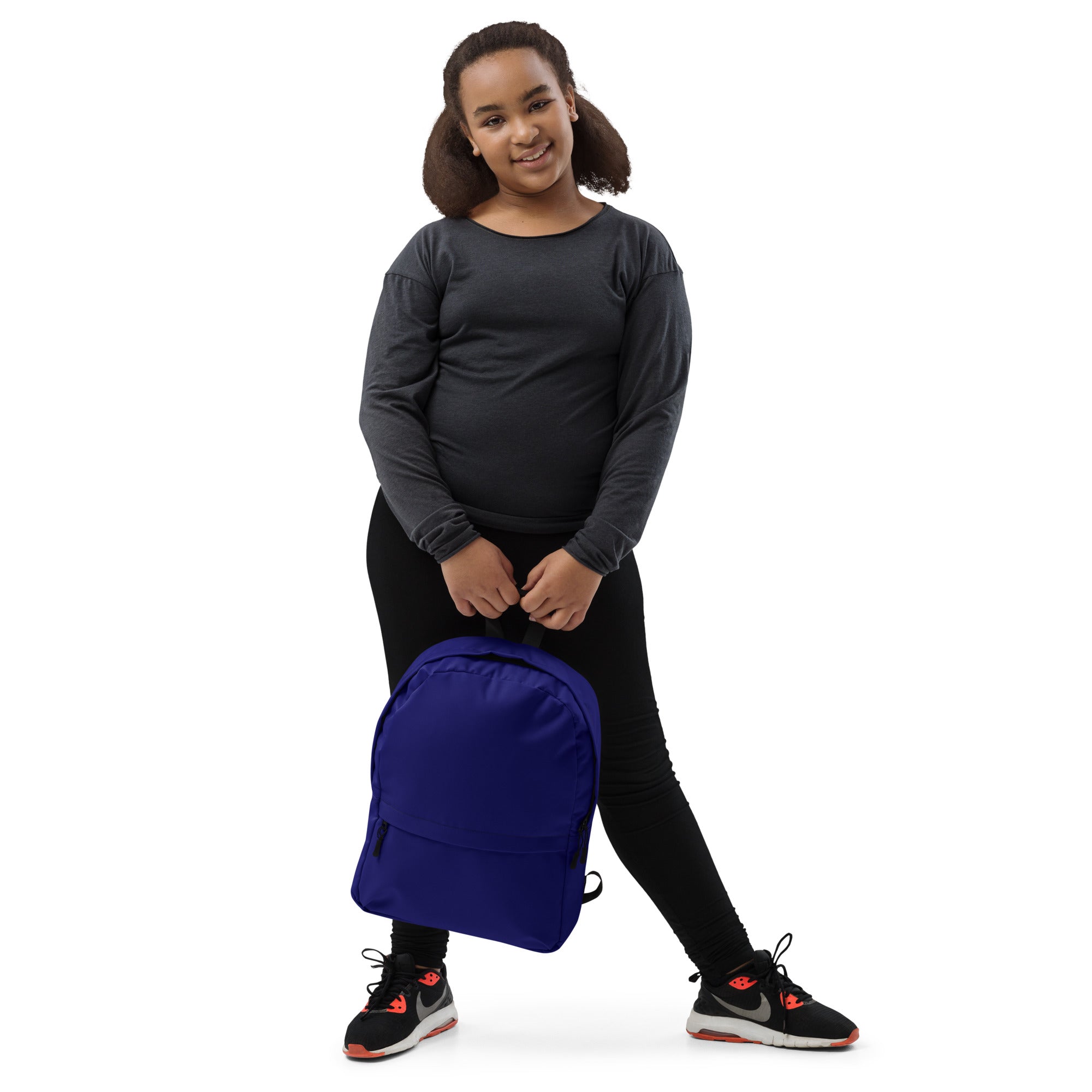 Cute Lightweight Solid Navy Blue Color Backpack for School