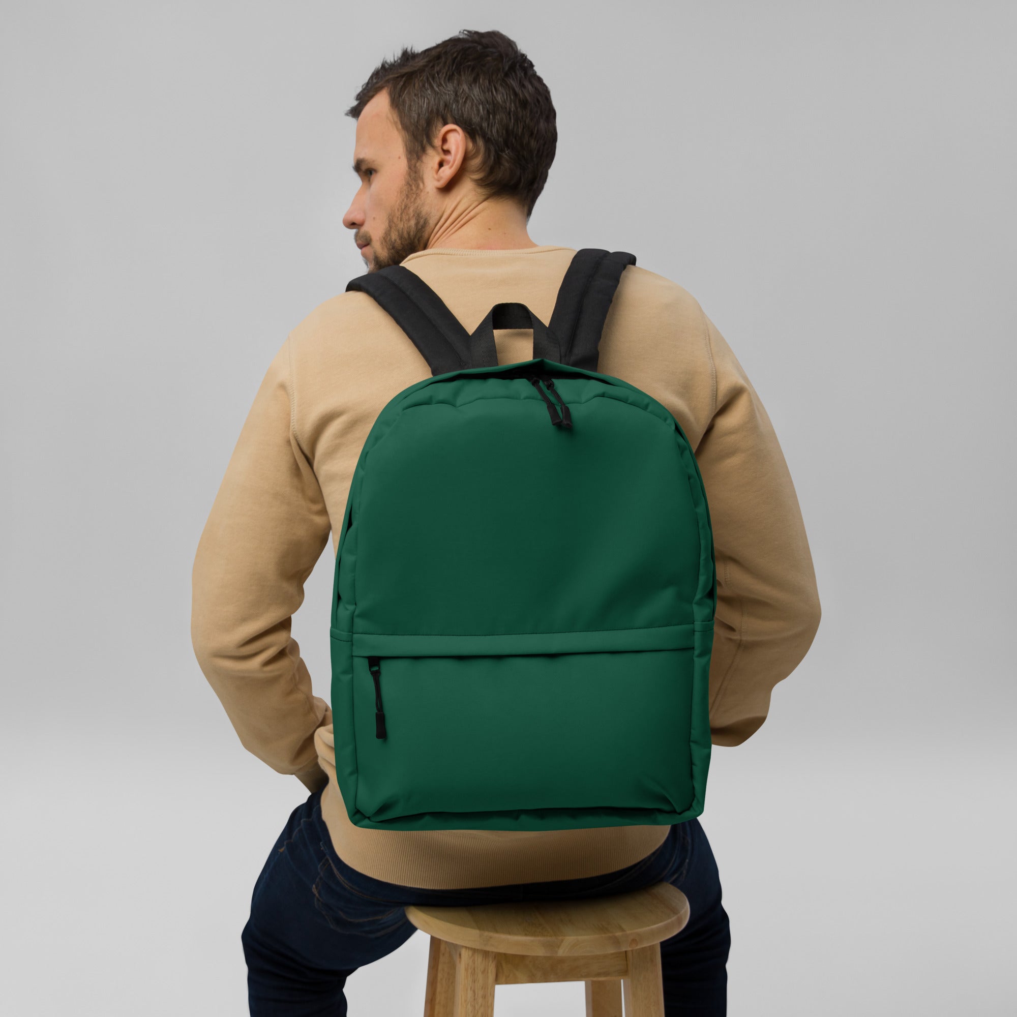 Casual Waterproof Dark Green Backpack for School