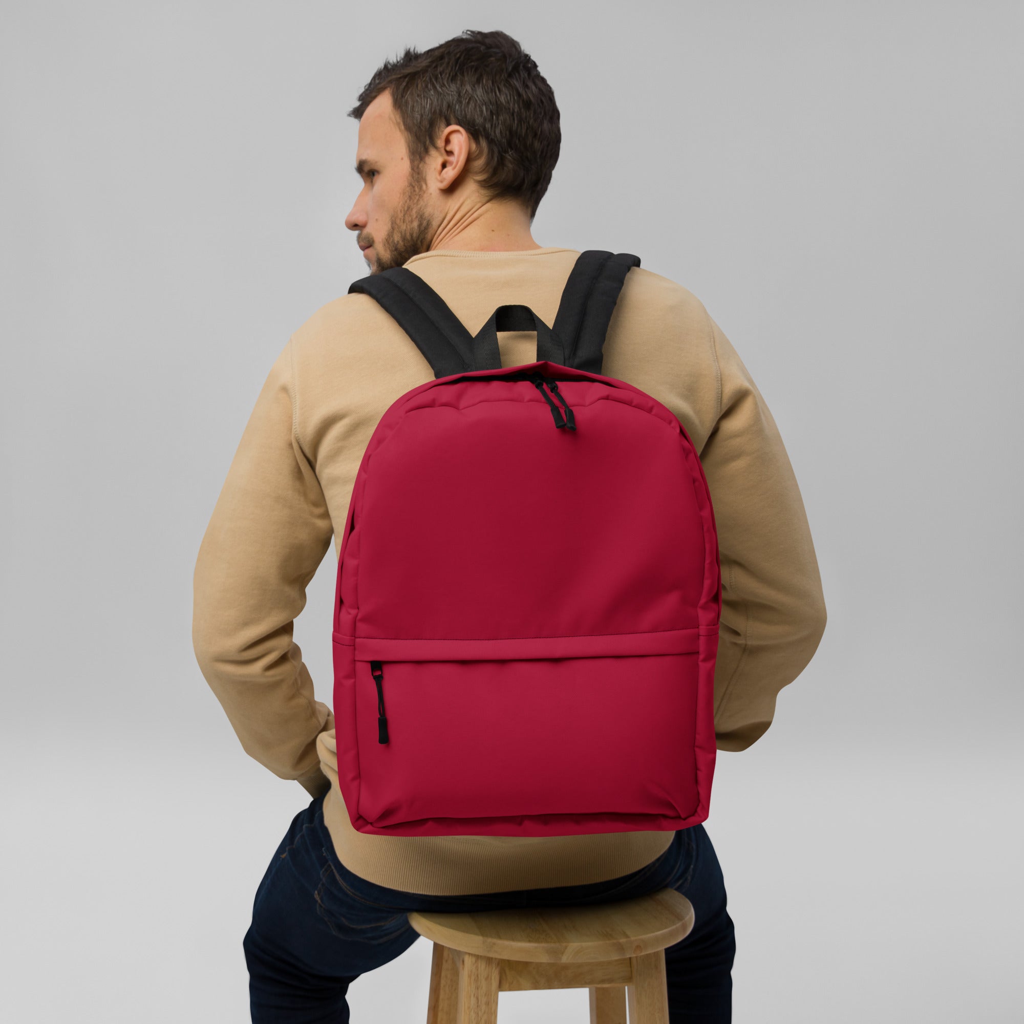 Fiery Red Medium Size Waterproof Backpack for School