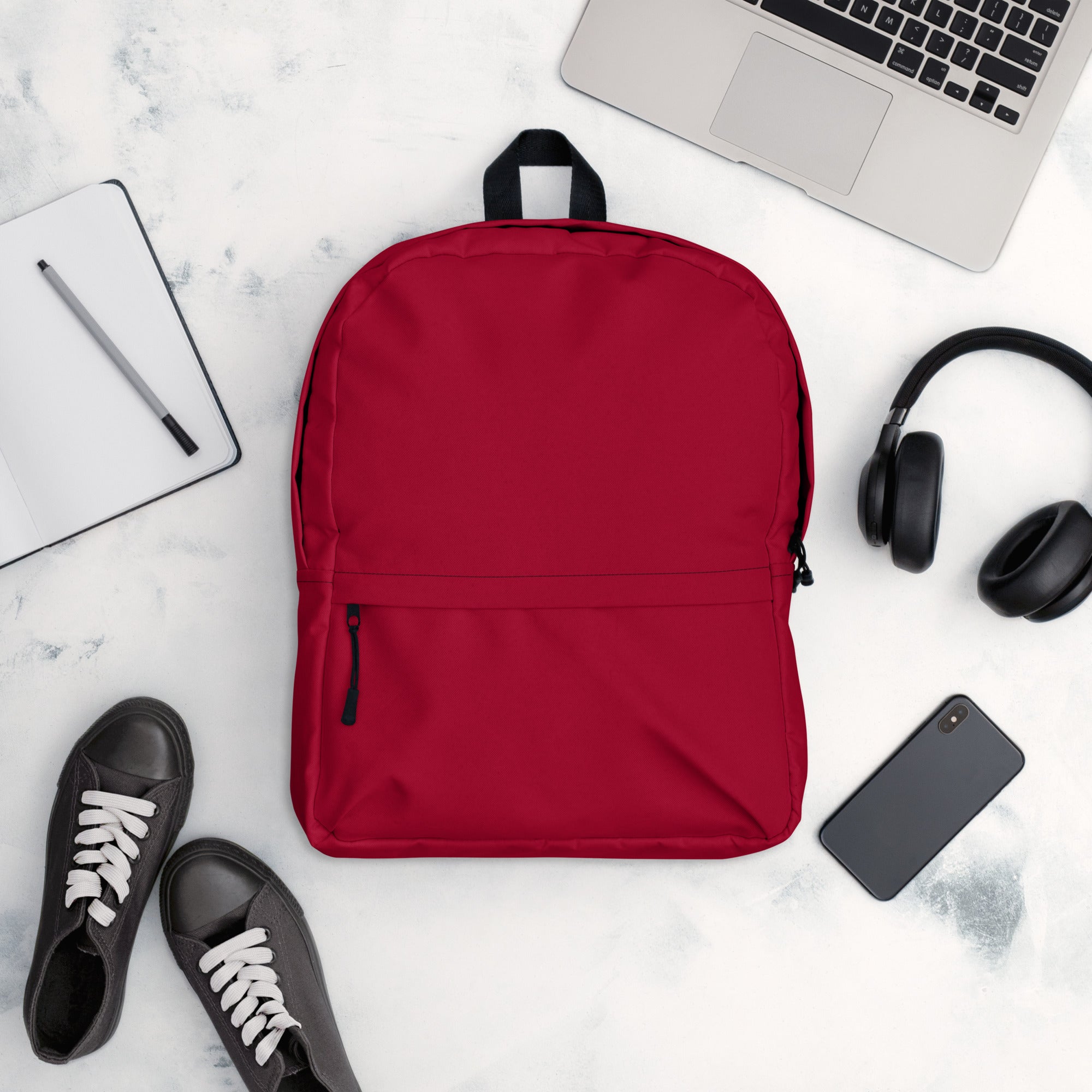Fiery Red Medium Size Waterproof Backpack for School