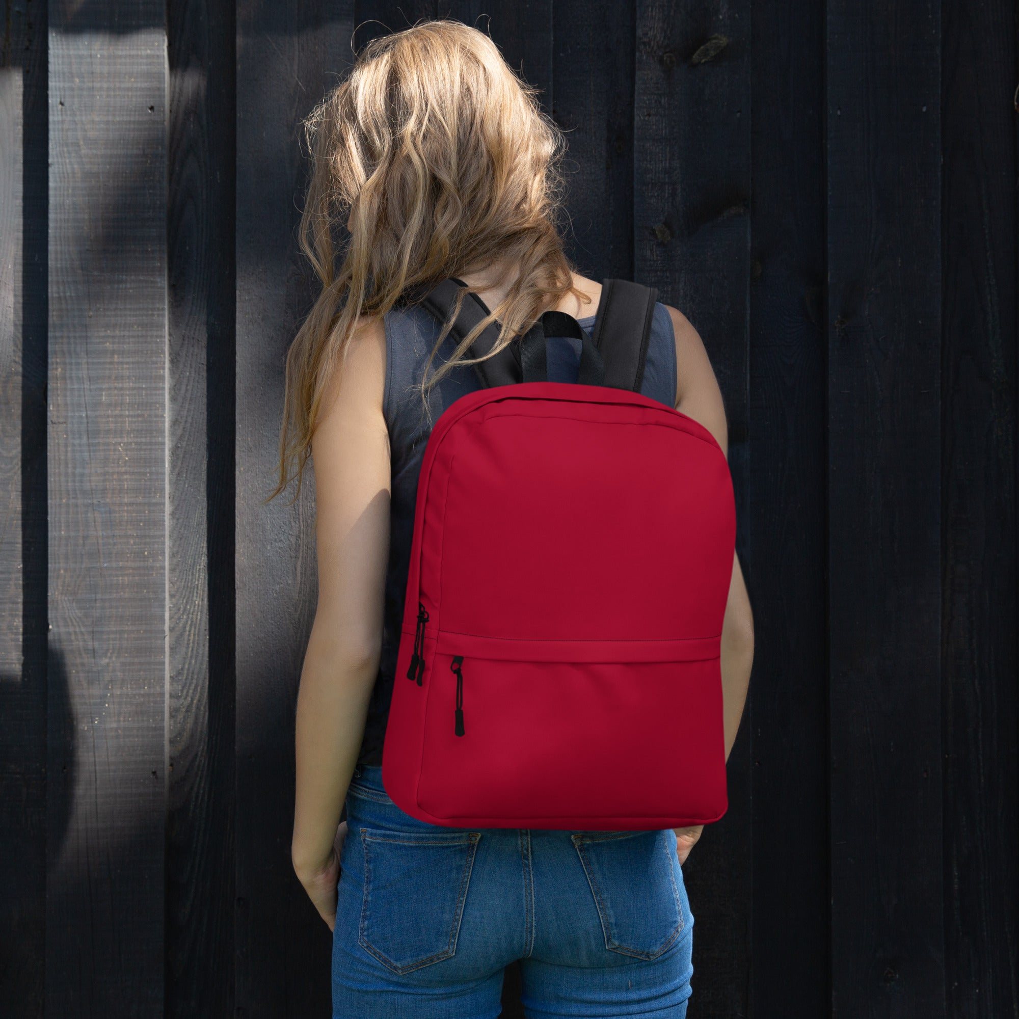 Fiery Red Medium Size Waterproof Backpack for School