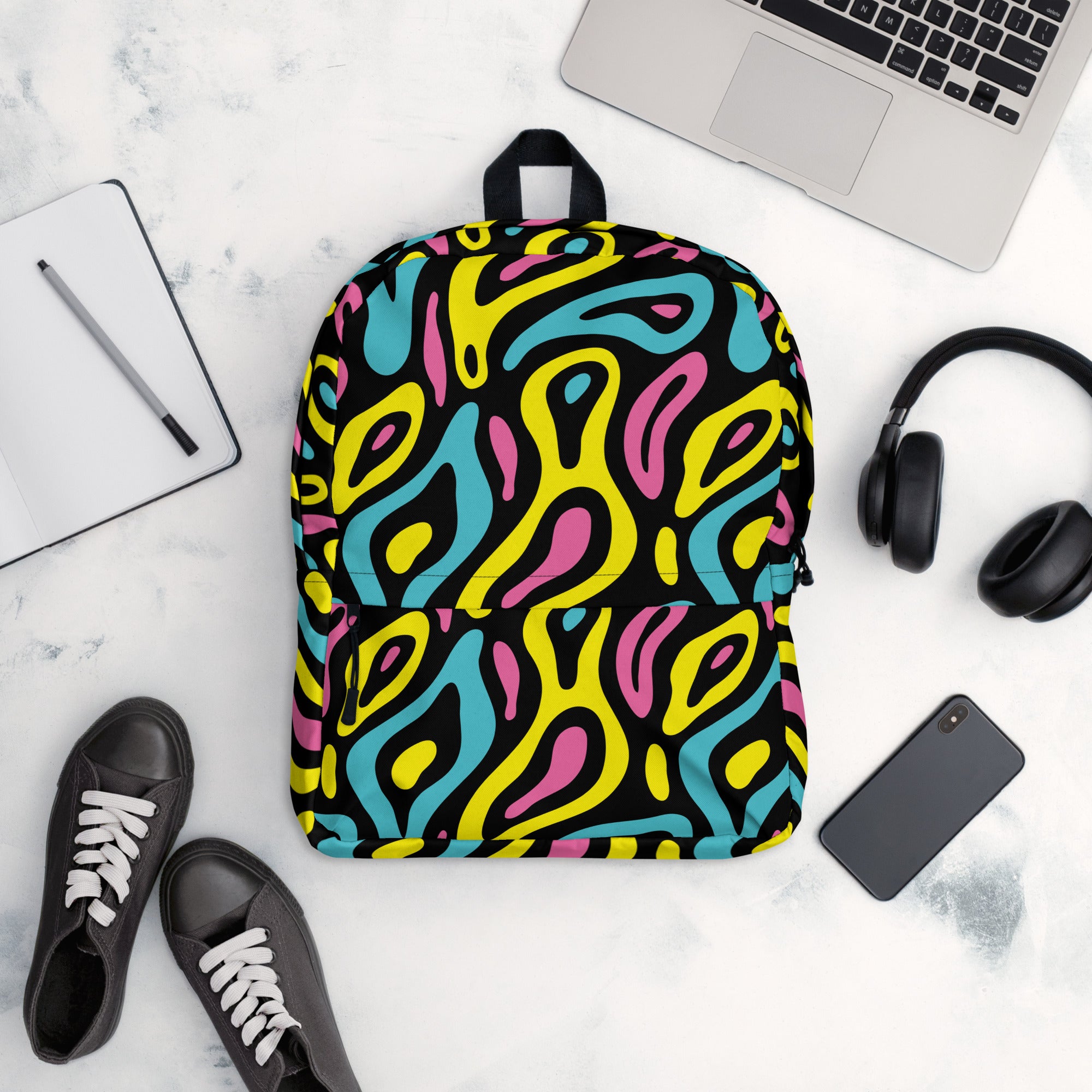 Colorful Neo Memphis Geometric Pattern Medium Size Backpack