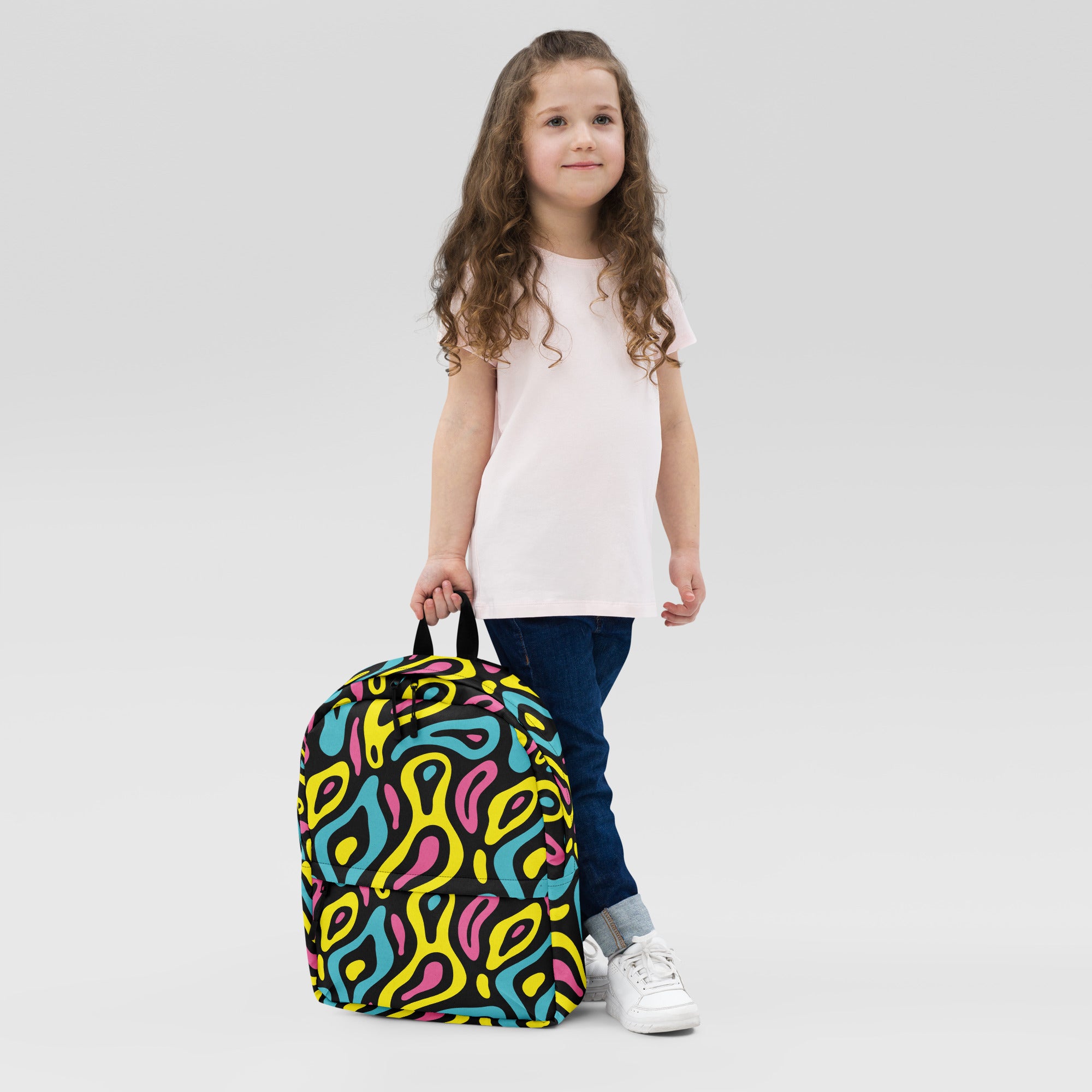 Colorful Neo Memphis Geometric Pattern Medium Size Backpack