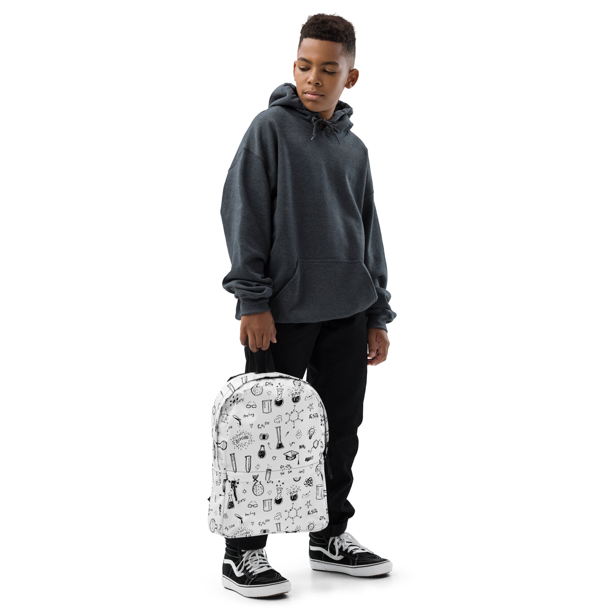 Chemistry Themed Handmade Doodles Offwhite Backpack for School