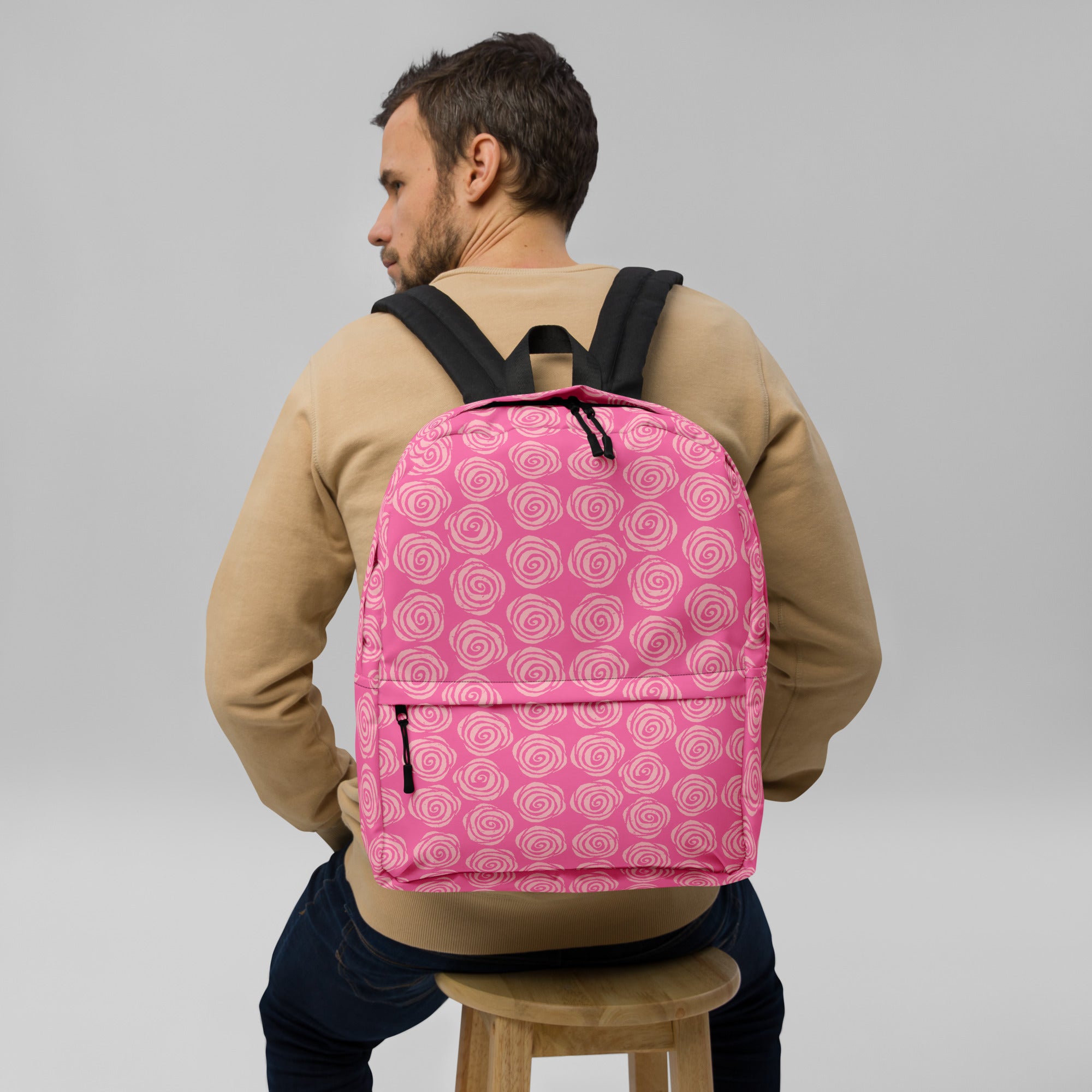 Preppy Pink Roses Valentine Inspired Cute Backpack Bag