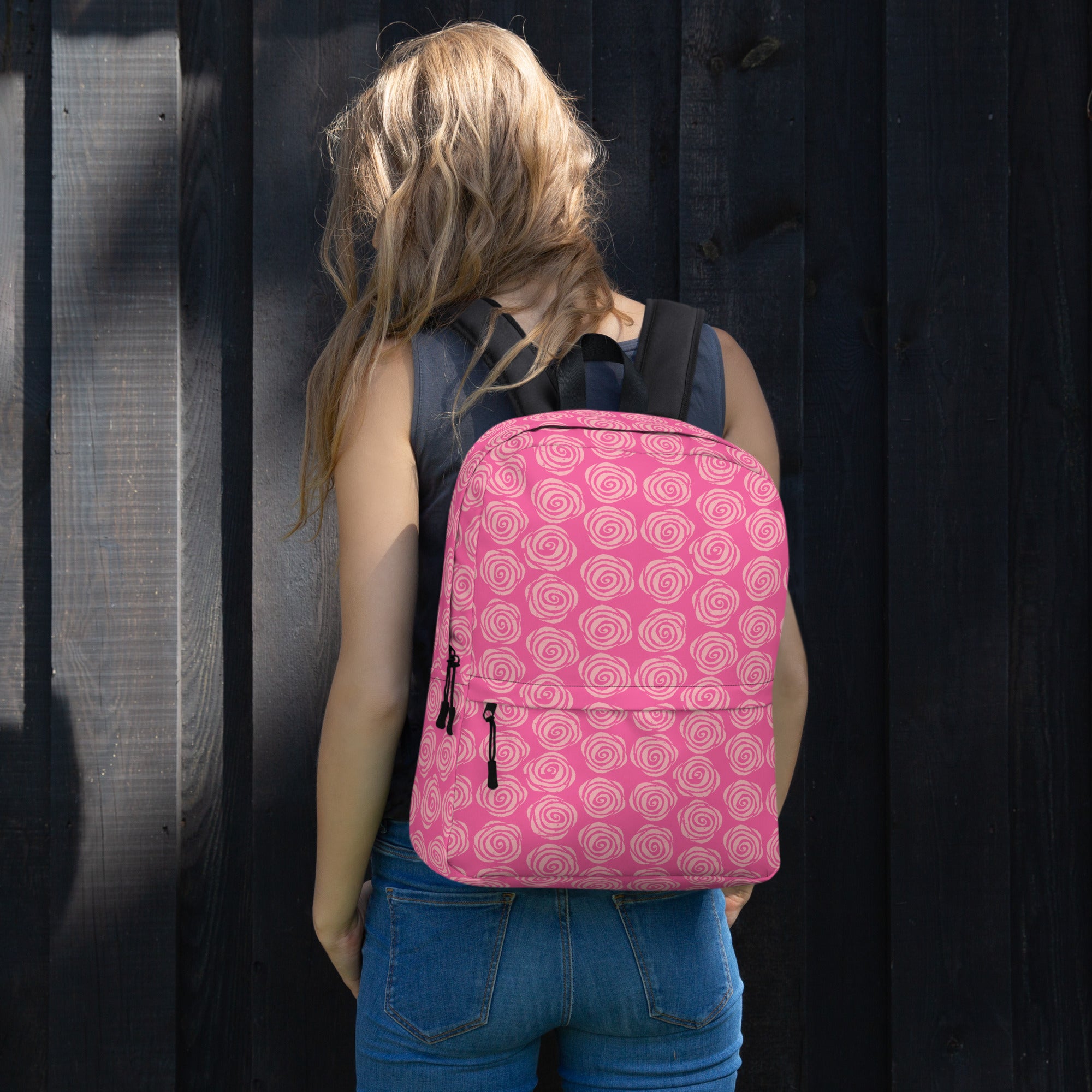 Preppy Pink Roses Valentine Inspired Cute Backpack Bag