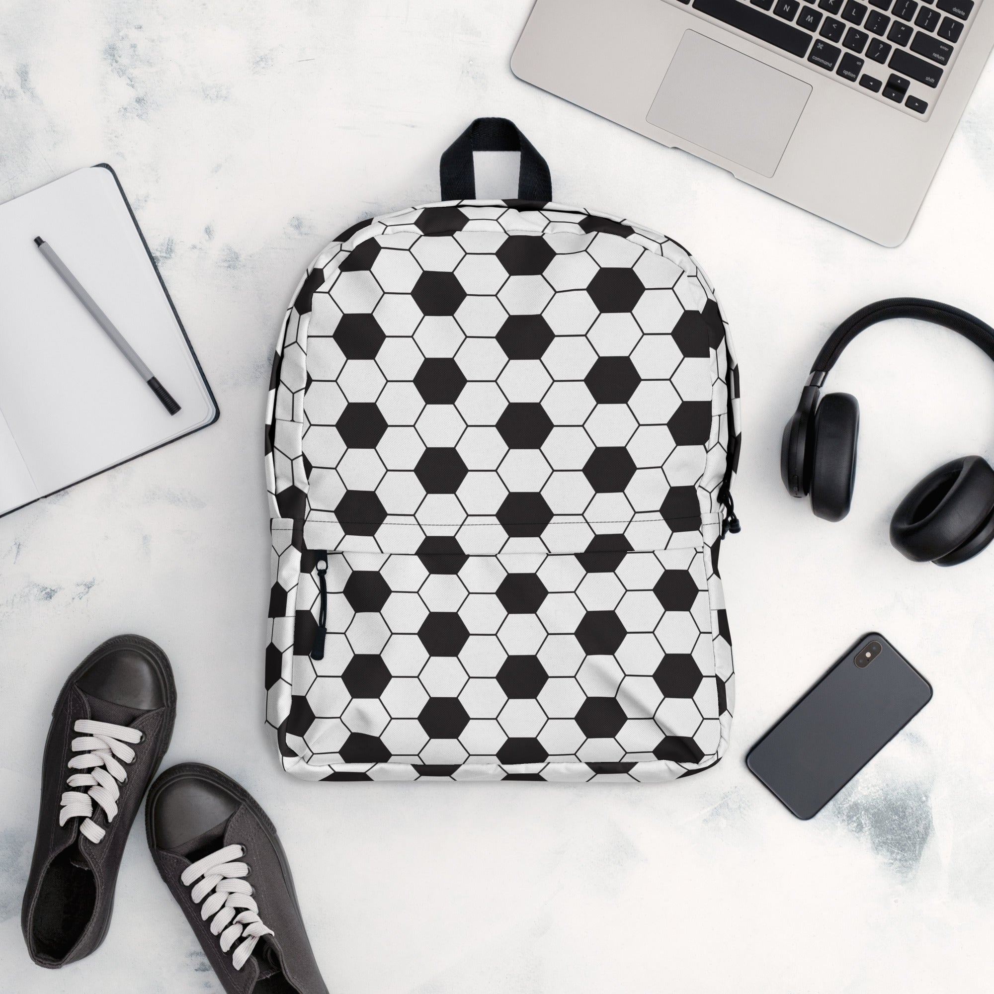 Trendy Football Print Sporty Medium Size Backpack Bag
