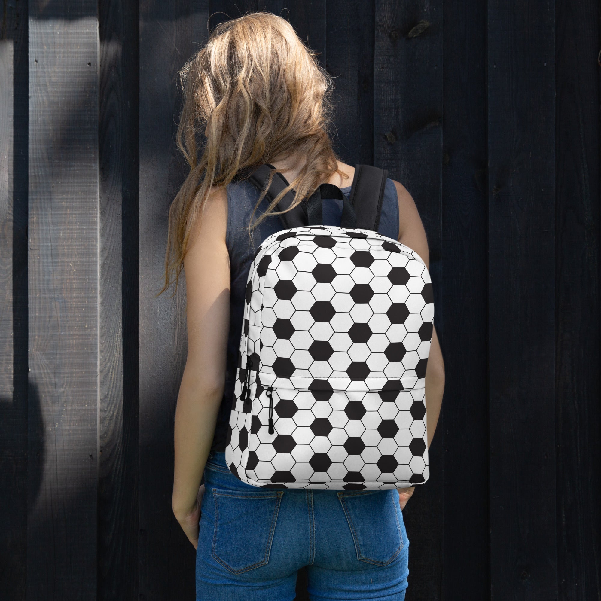 Trendy Football Print Sporty Medium Size Backpack Bag