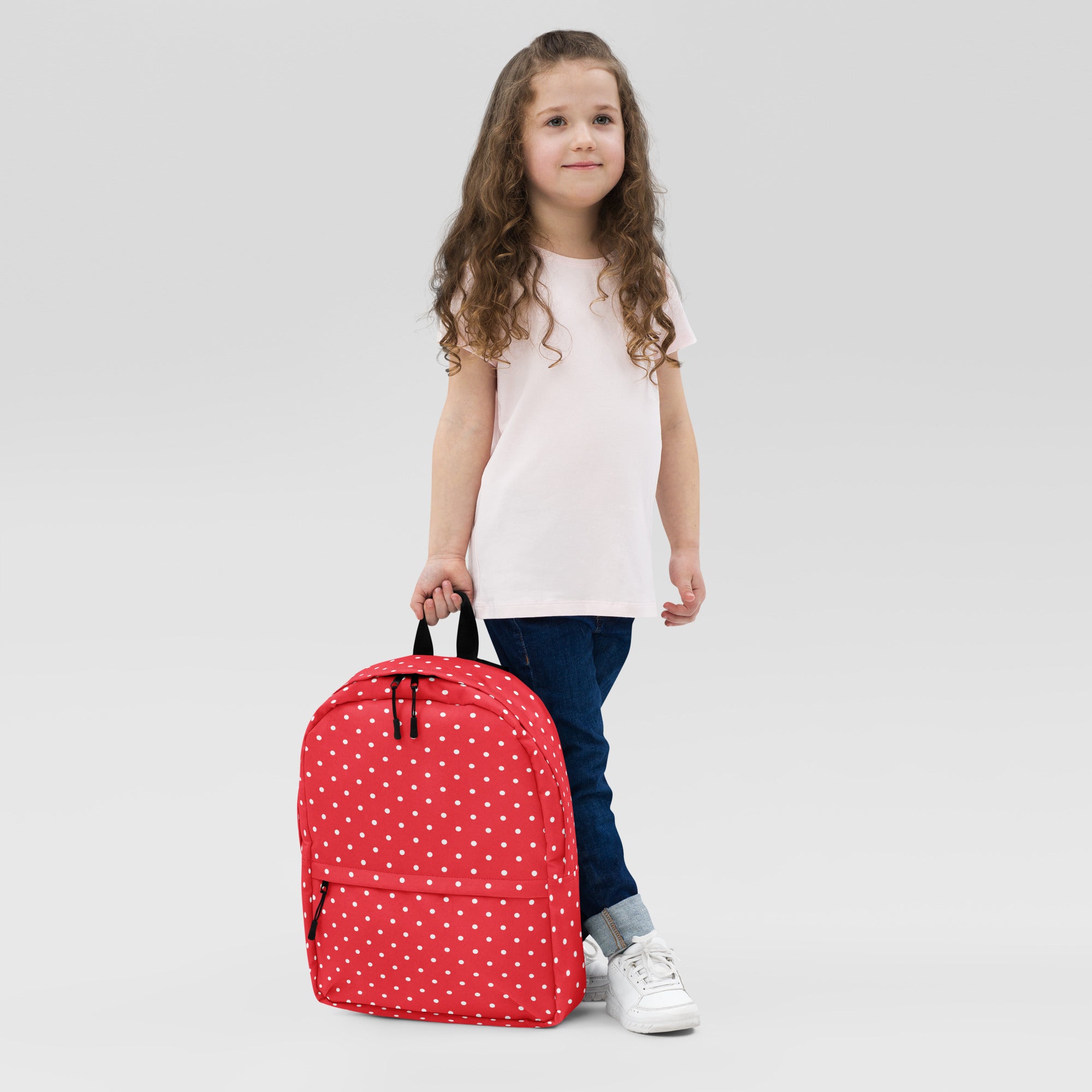 Classic Vintage Red and White Polka Dot Backpack Bag