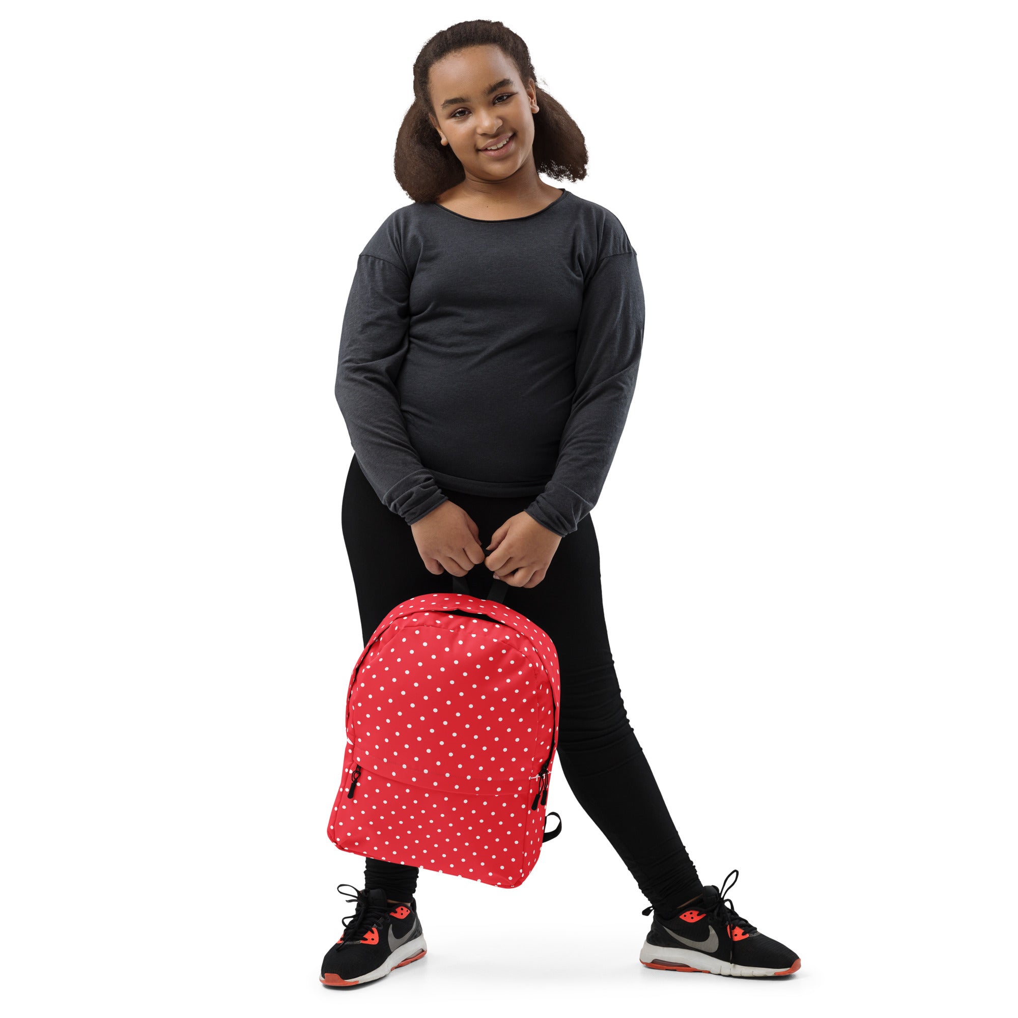 Classic Vintage Red and White Polka Dot Backpack Bag