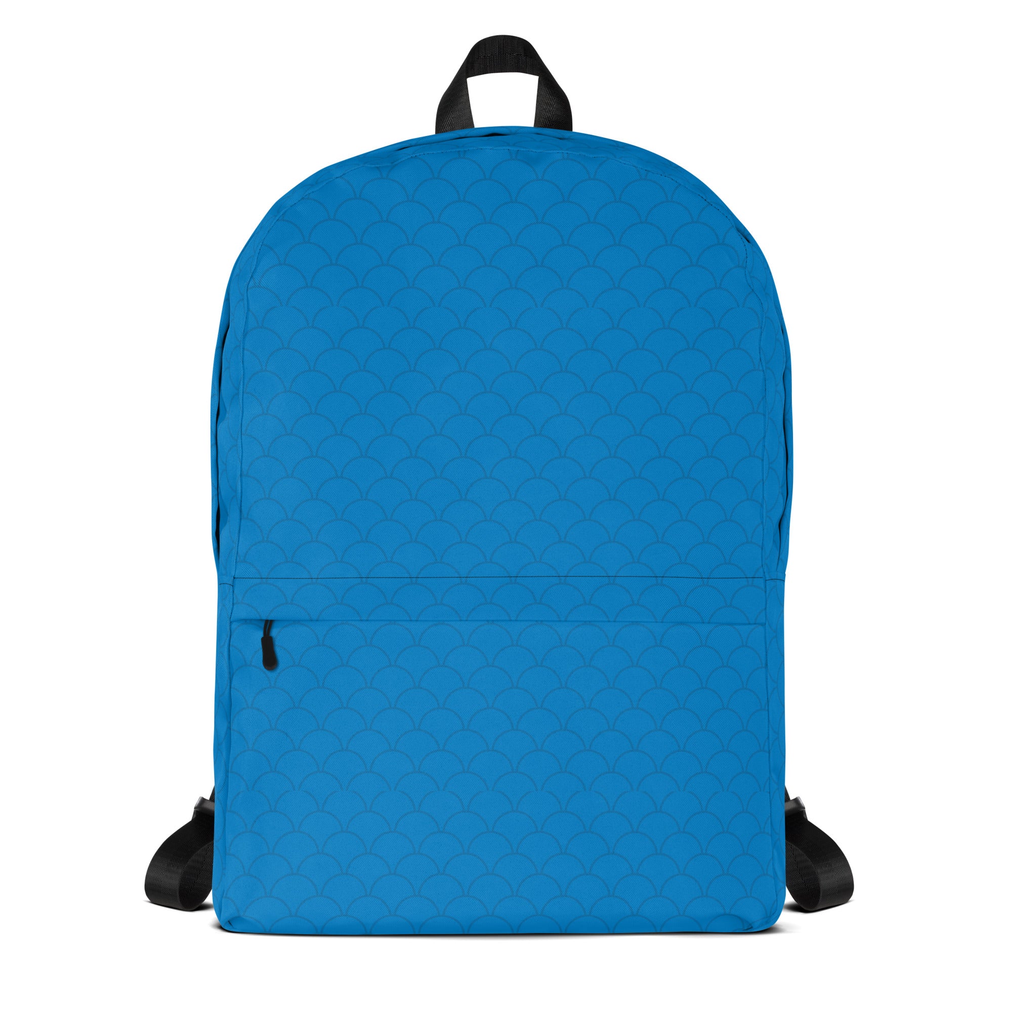 Blue Neutral Fish Scale Pattern Waterproof Backpack Bag