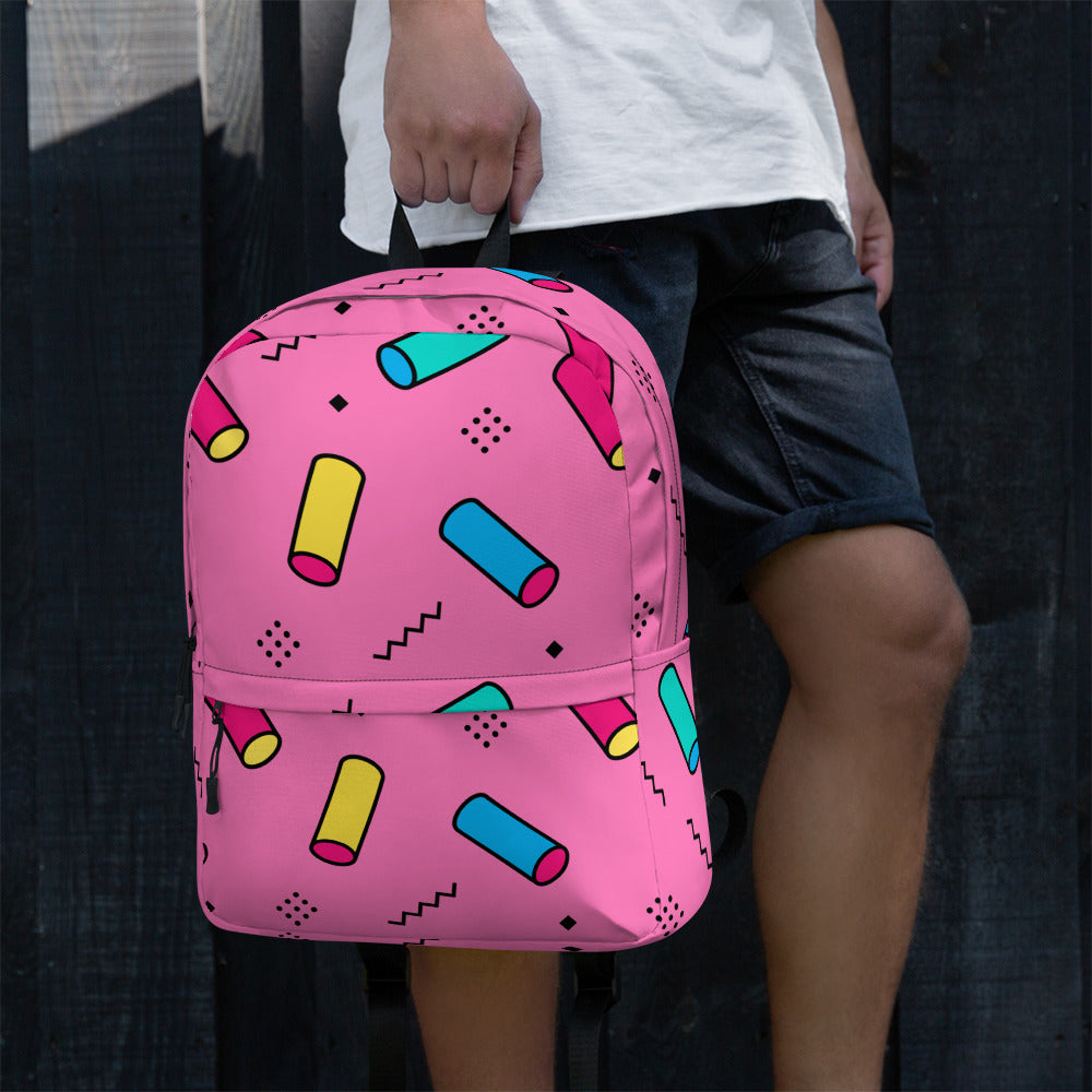 Preppy Memphis Geometric Pattern Backpack for All Ages