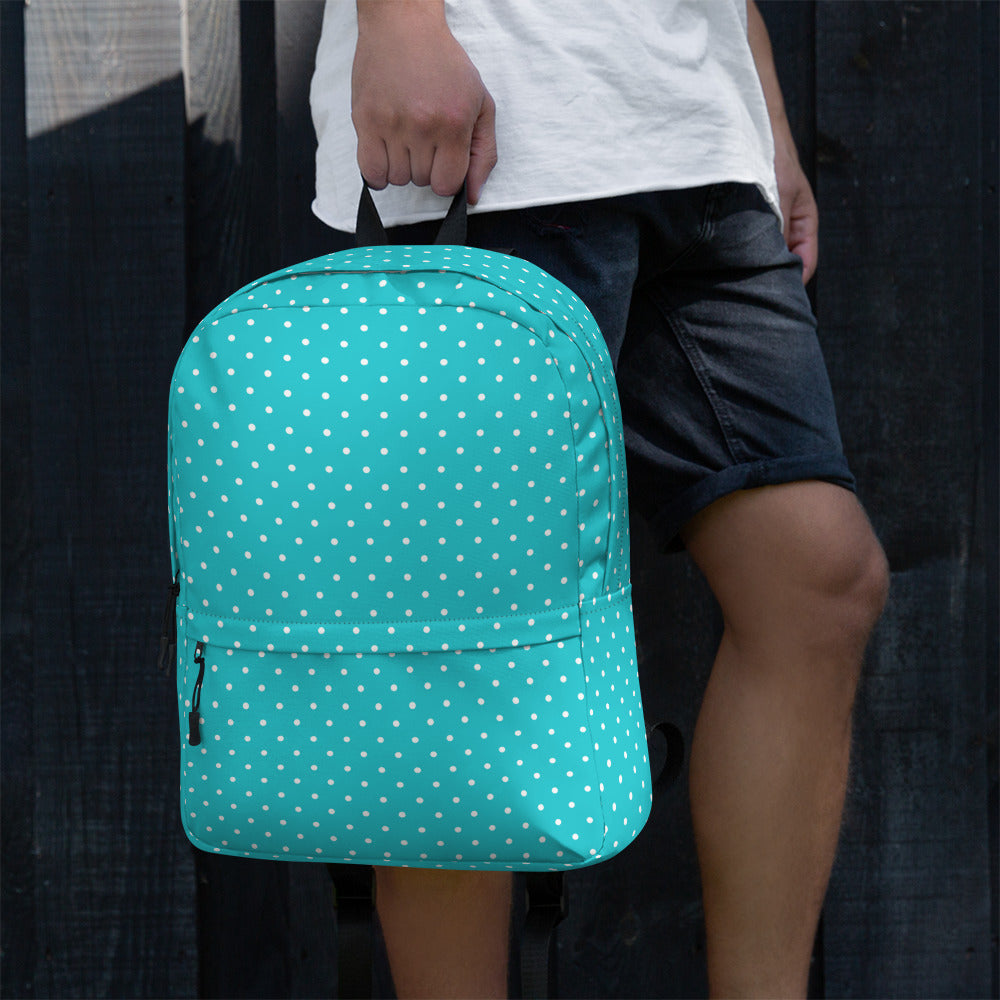 Pastel Turquoise Mini Polka Dots Aesthetic Backpack
