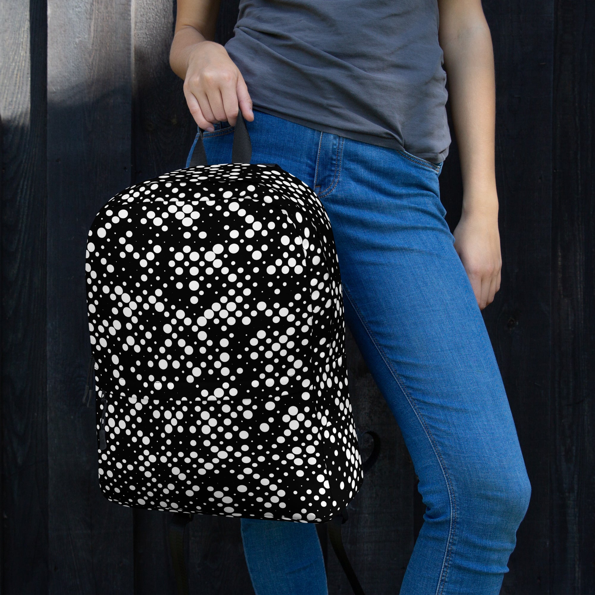 Minimal Geometrical Halftone Circle Bubbles Print Backpack