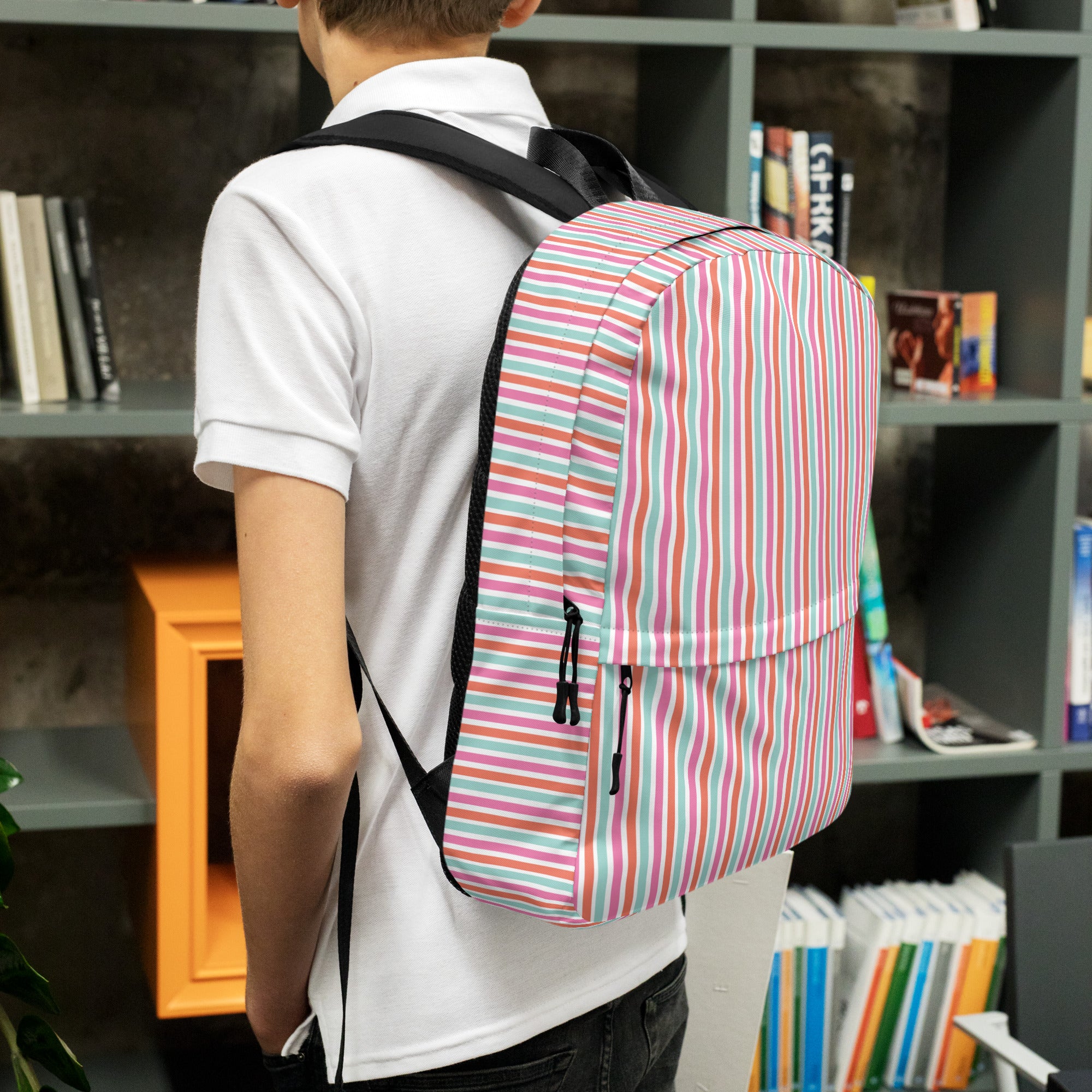 Preppy Fashion Multicolor Striped Ladies Designer Backpack