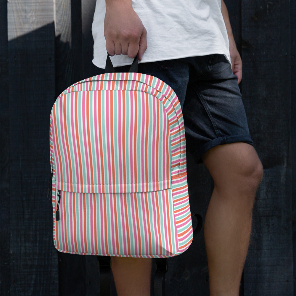 Preppy Fashion Multicolor Striped Ladies Designer Backpack