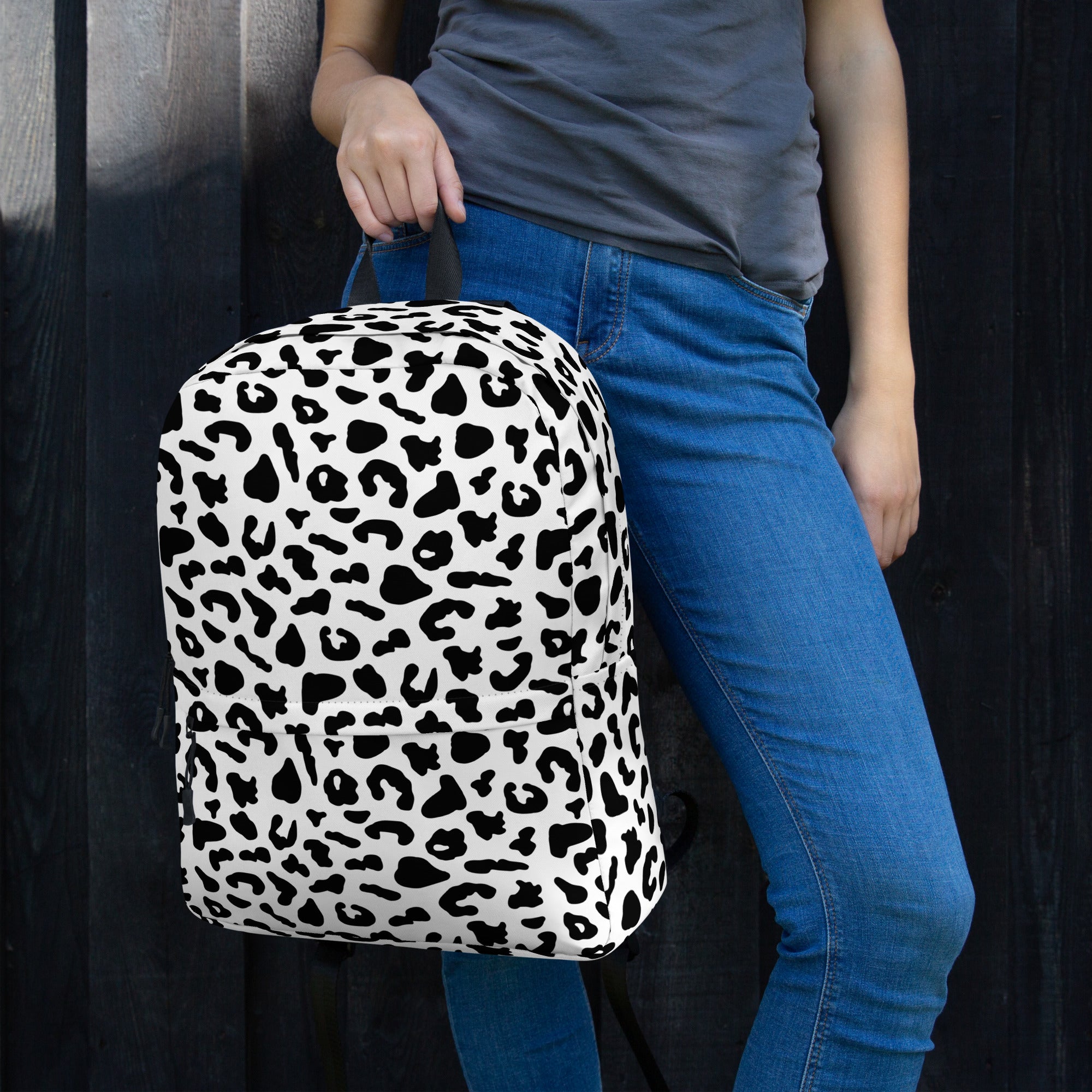 Preppy Cool Snow Leopard Print Backpack