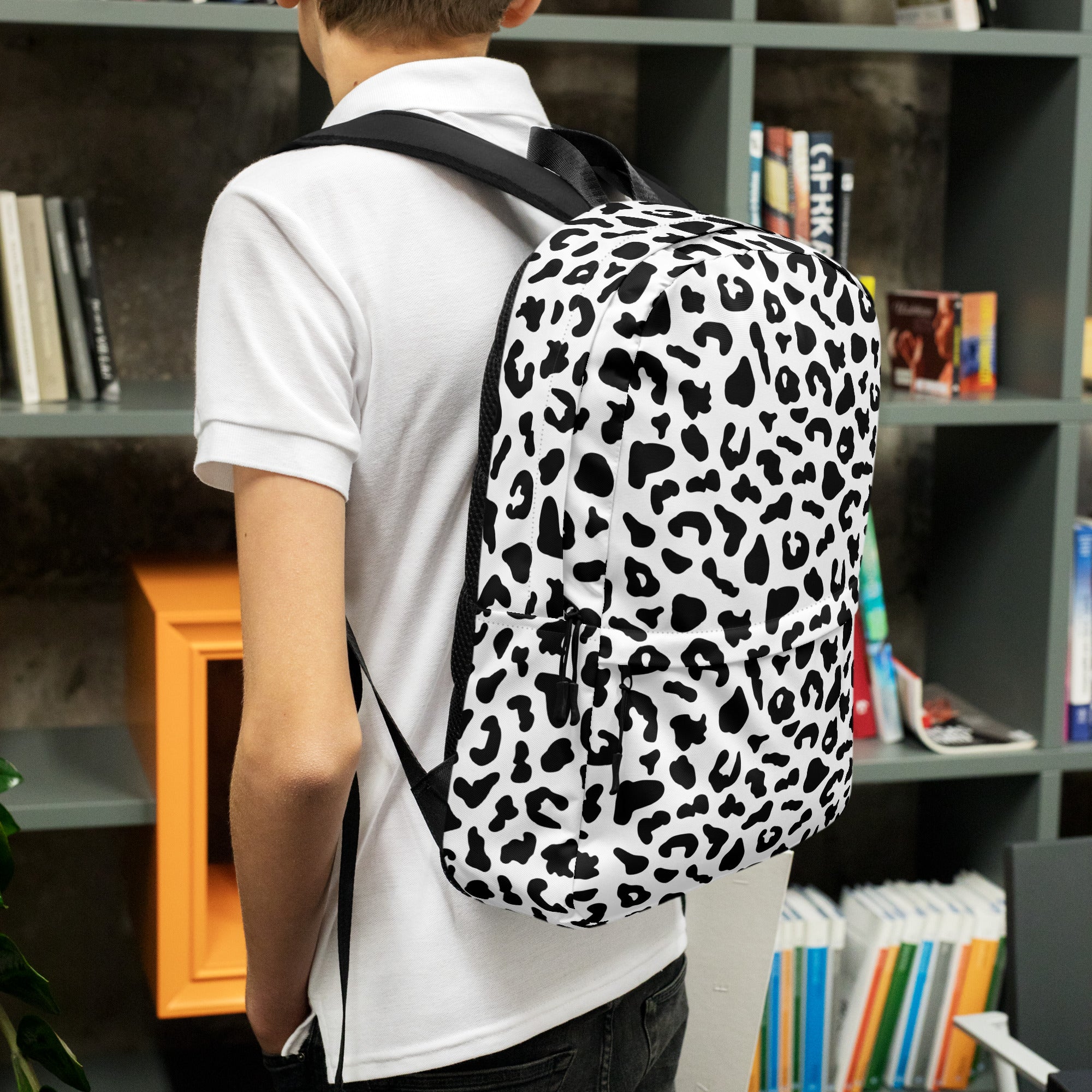 Preppy Cool Snow Leopard Print Backpack
