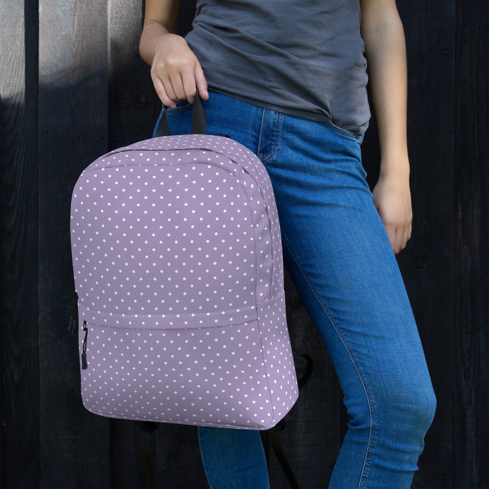 Preppy Purple Vintage Mini Polka Dot Aesthetic Backpack