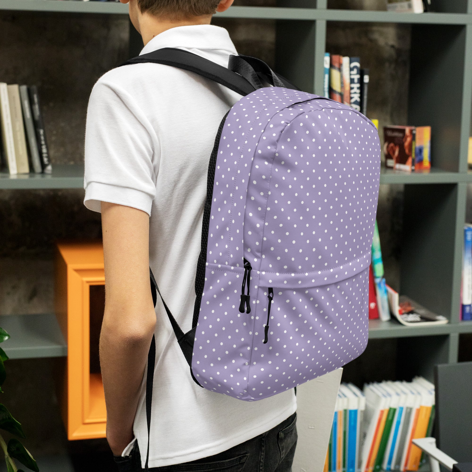 Preppy Purple Vintage Mini Polka Dot Aesthetic Backpack