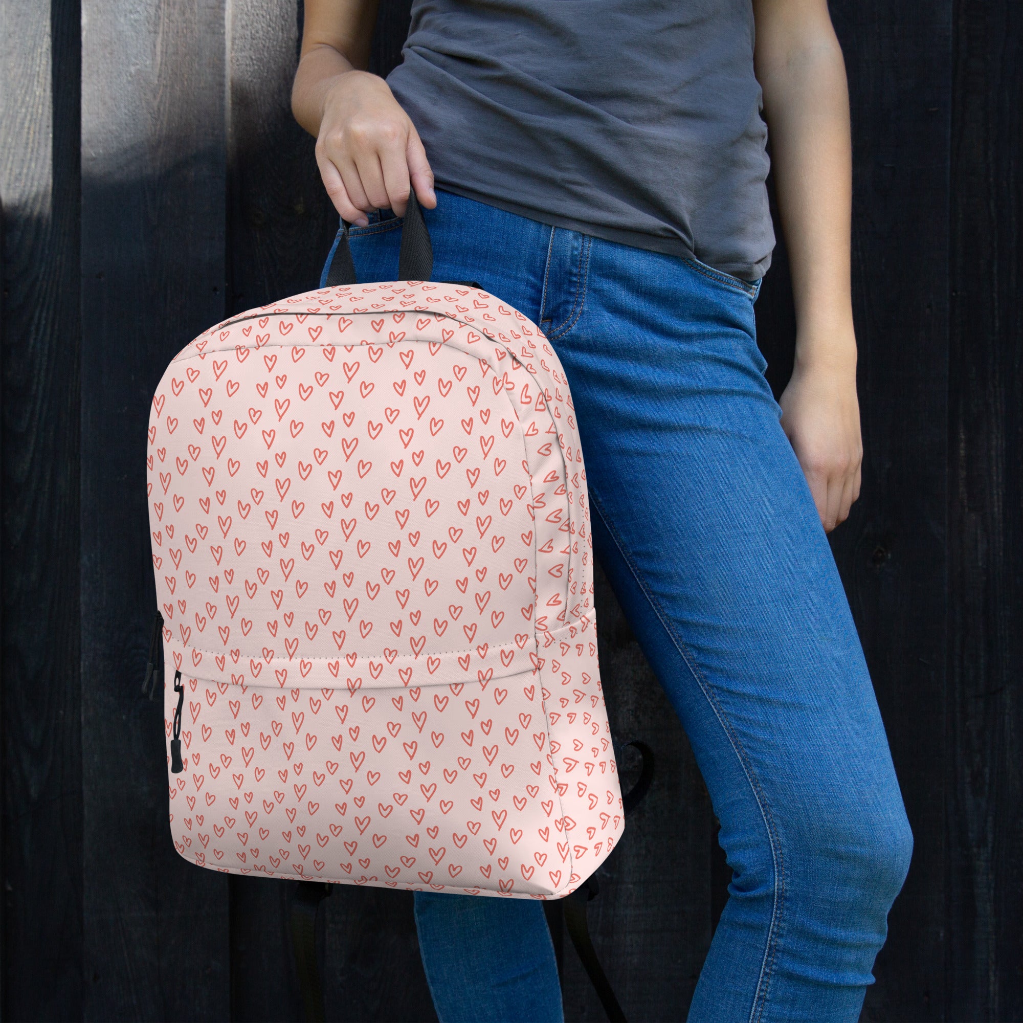 Preppy Cute Pink Little Hearts Valentines Backpack