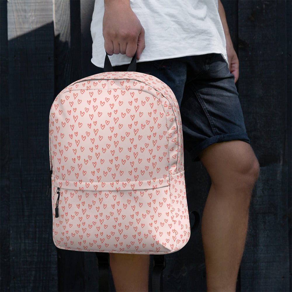 Preppy Cute Pink Little Hearts Valentines Backpack