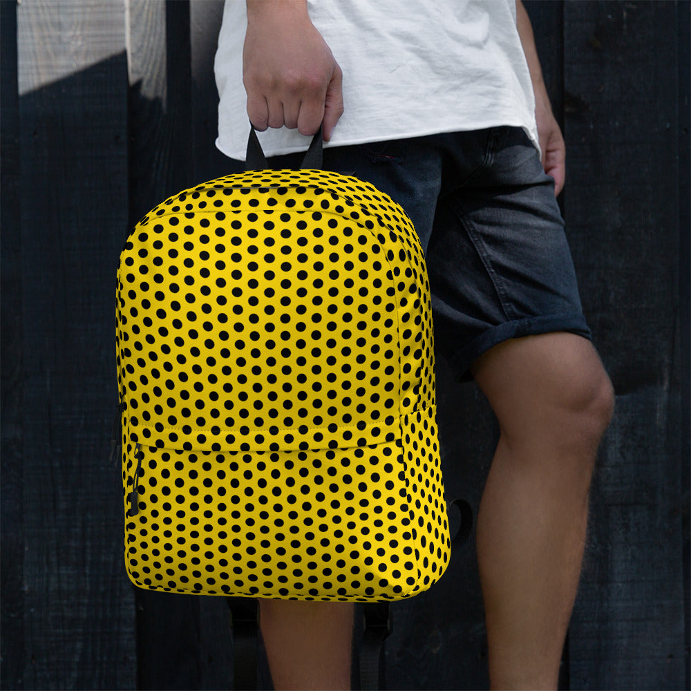 Vintage Black Polka Dot Yellow Summer Backpack