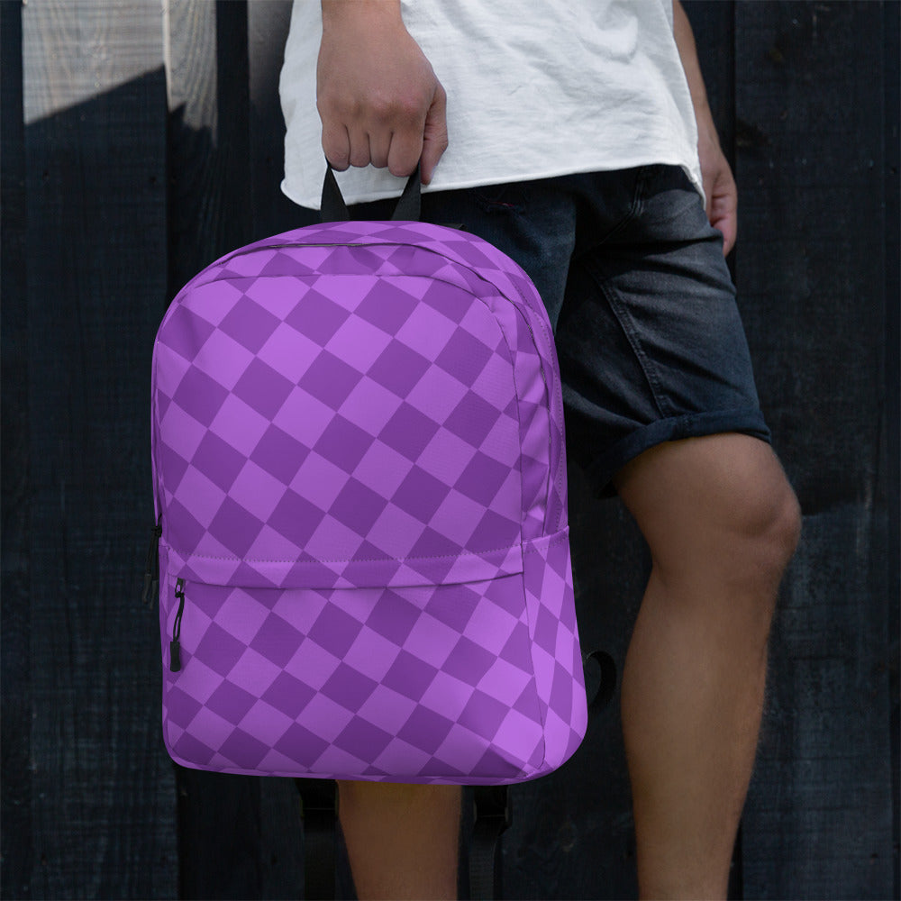 Preppy Lavender Checkered Back to School Purple Backpack