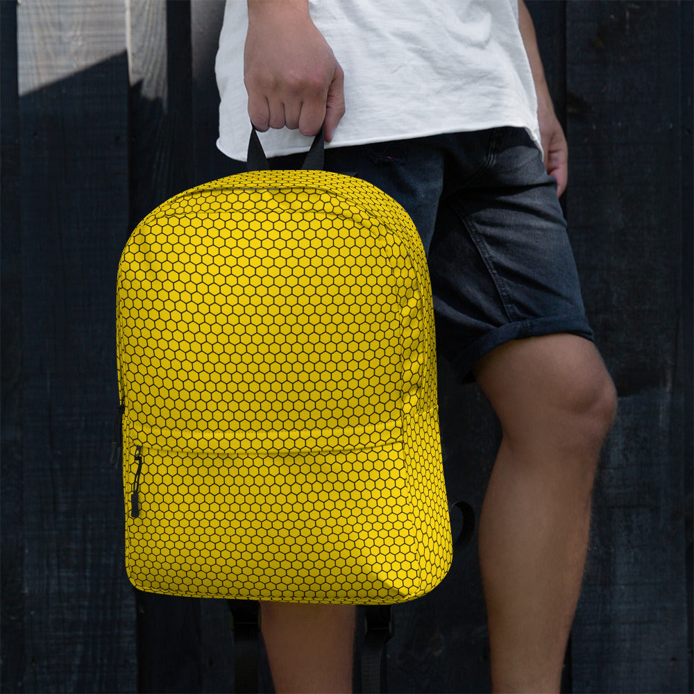 Trendy Bees Hive Honeycomb Yellow Hexagon Geometric Backpack