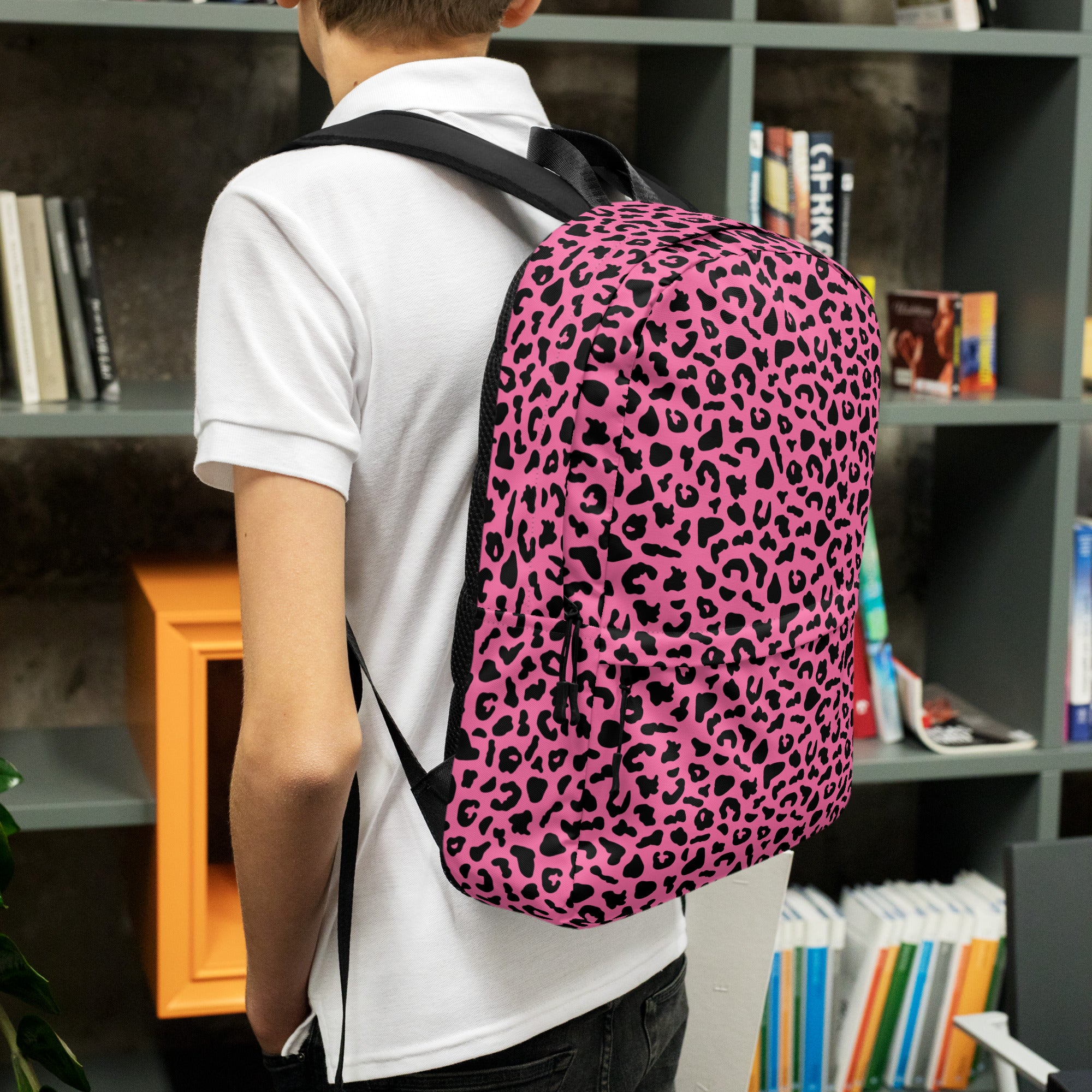 Preppy Pink Cheetah Print Back to School Backpack