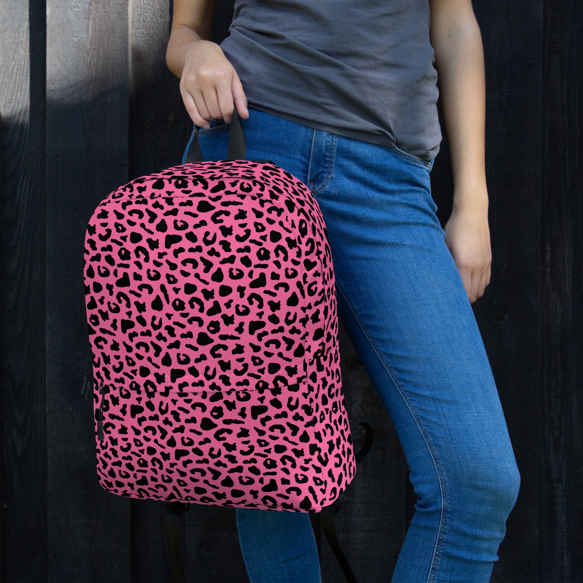 Preppy Pink Cheetah Print Back to School Backpack