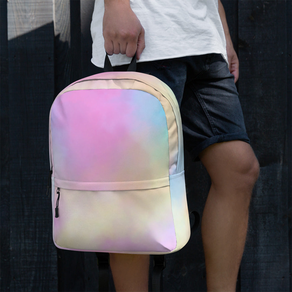 Preppy Cute Cotton Candy Print Aesthetic School Backpack