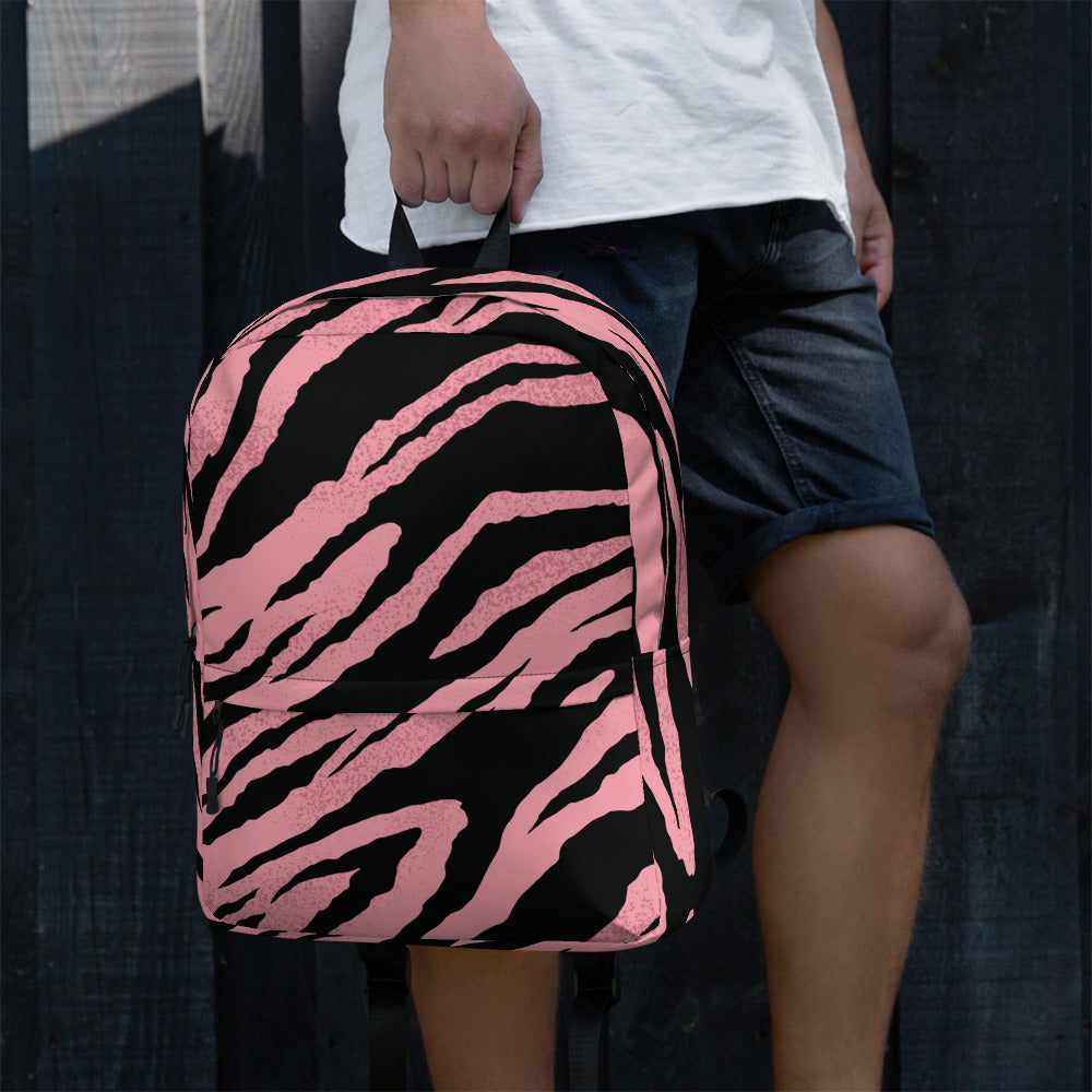 Pink Tiger Pattern Animal Print Laptop & Books Backpack