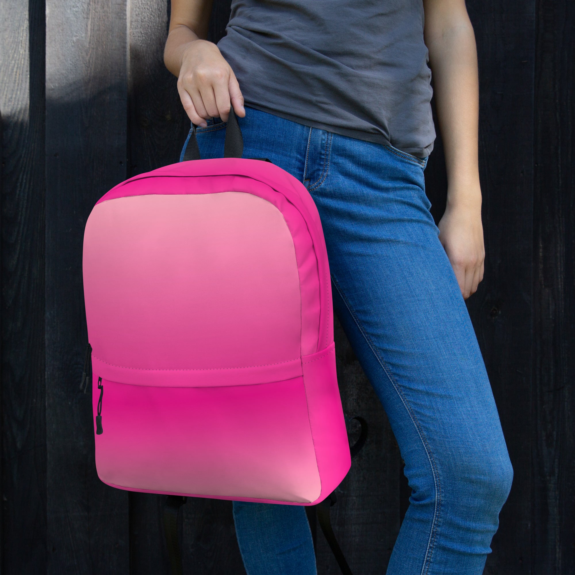 Preppy Pink Gradient Backpack for School & College