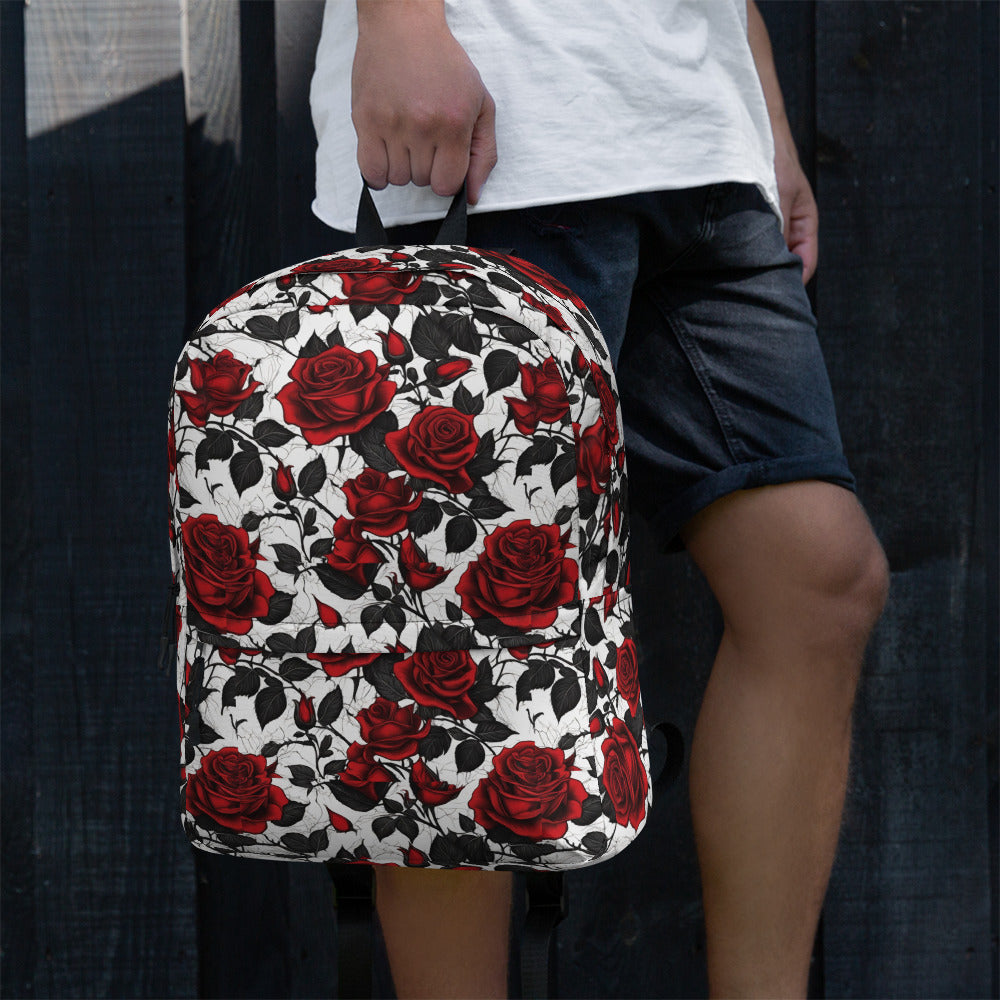 Vintage Style Fairytale Red Rose Backpack