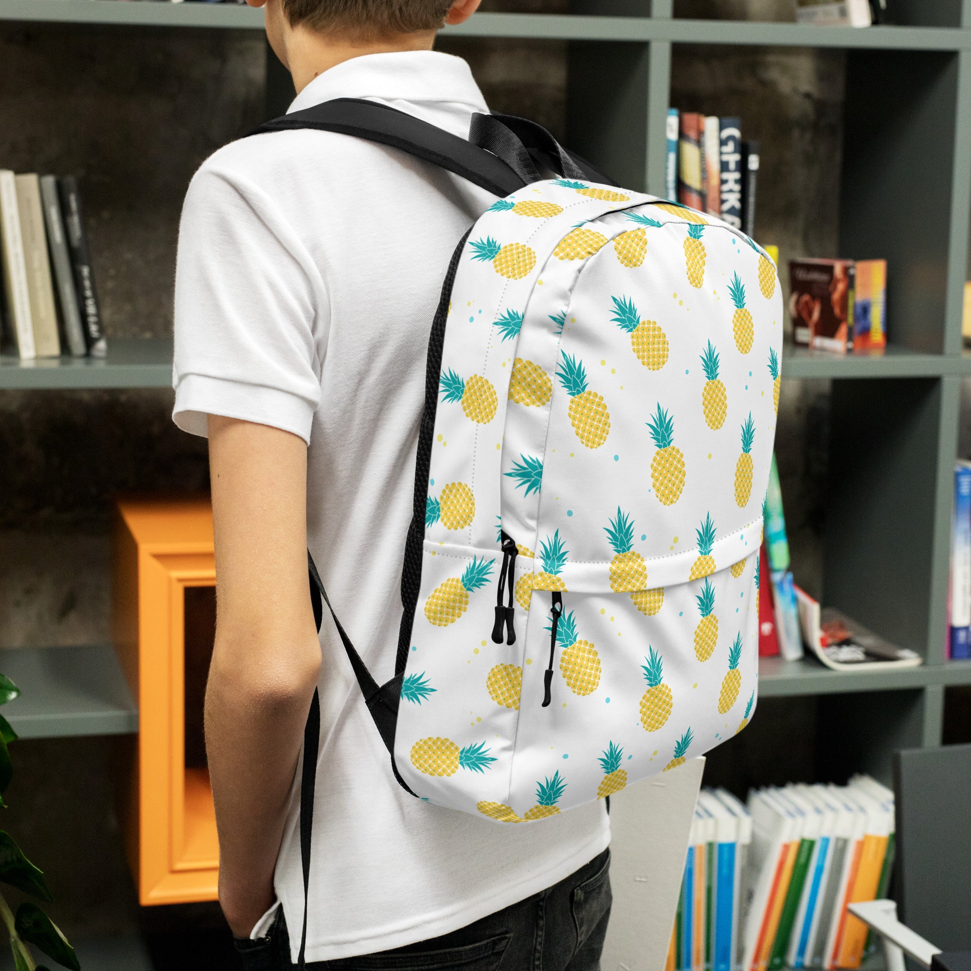 Tropical Fruit Pineapple Print Summer Backpack for School