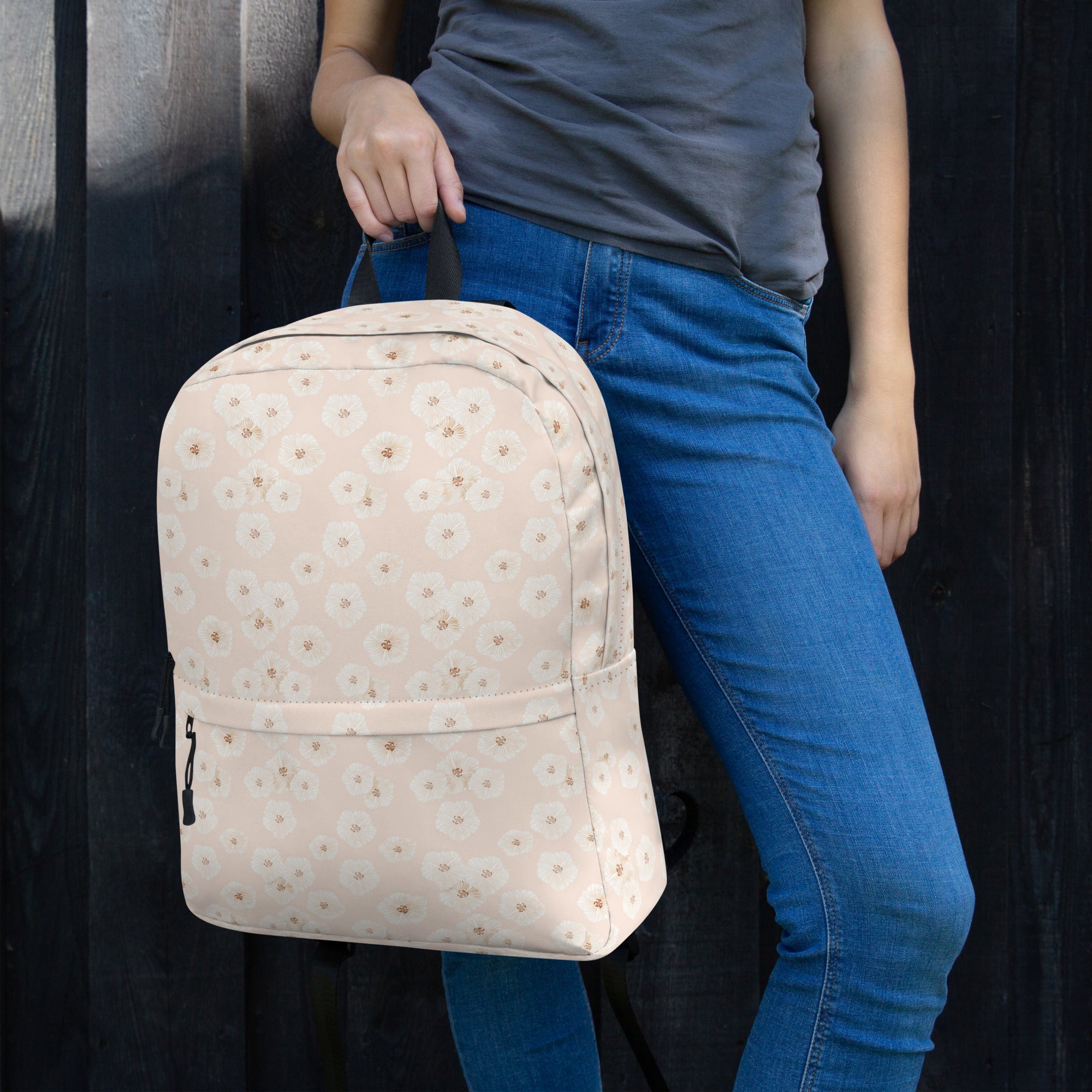 Aesthetic Pink Botanical Daisy Backpack for Summer