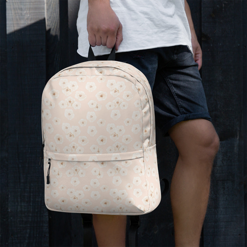 Aesthetic Pink Botanical Daisy Backpack for Summer