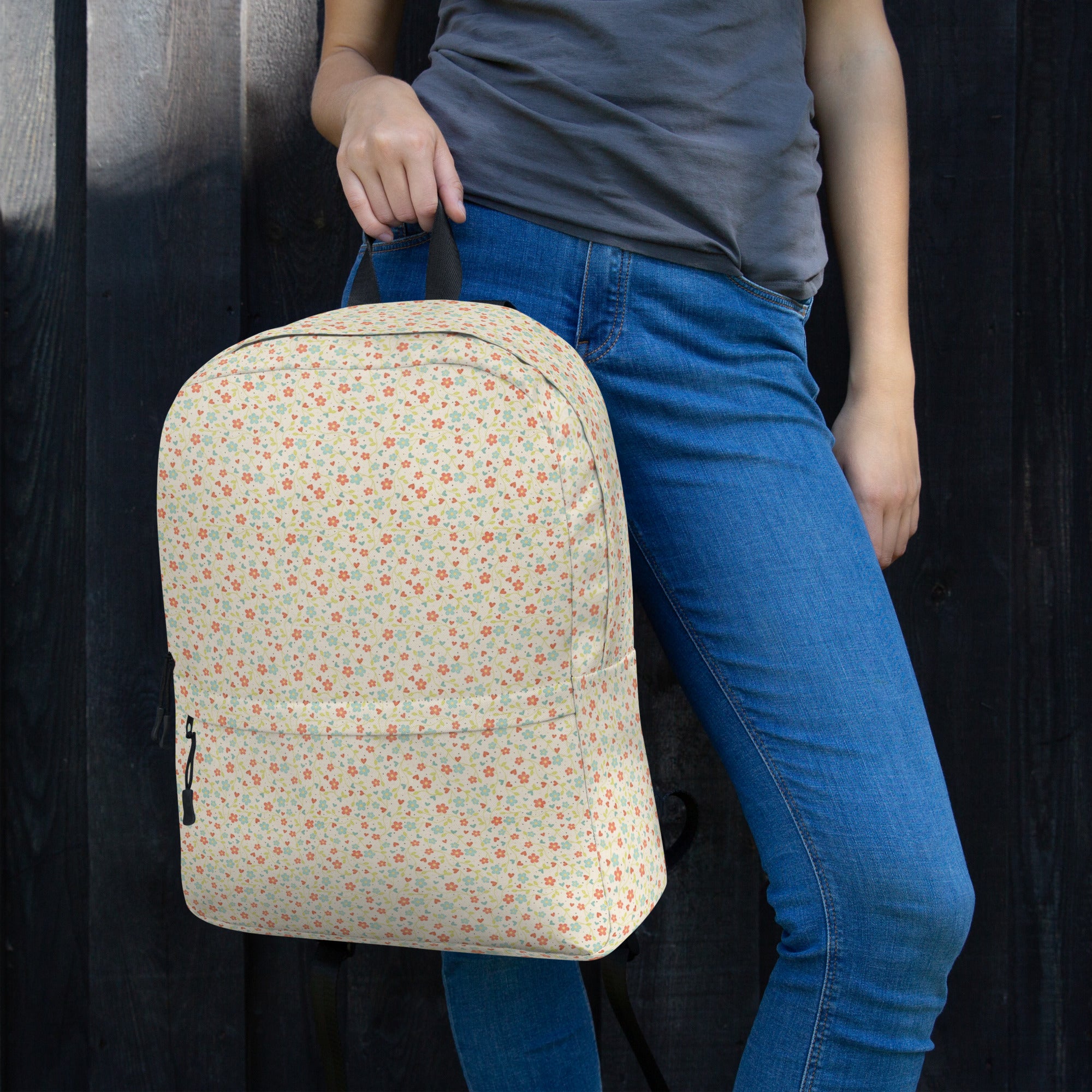 Cute Pinkie Promise Flower Print Backpack for Summer